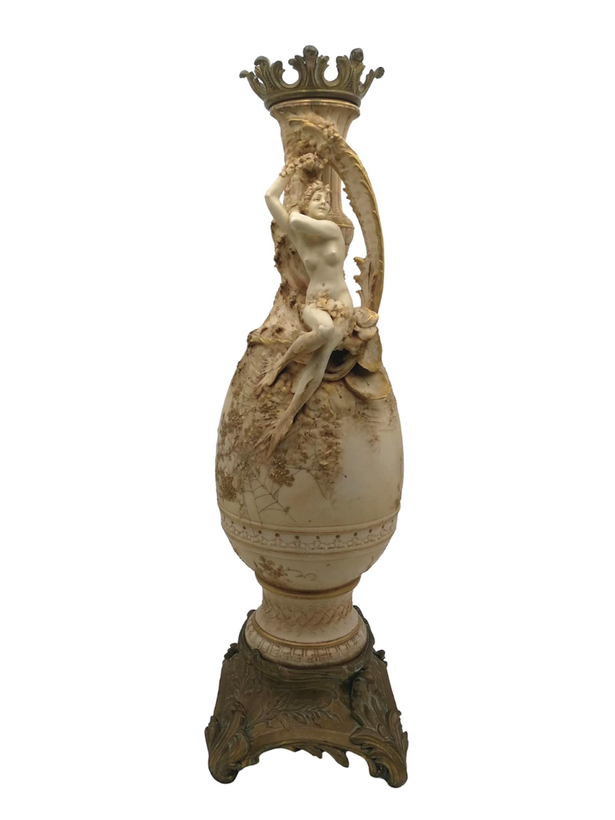 Lampe vase Nymphe Art Nouveau en vente 8