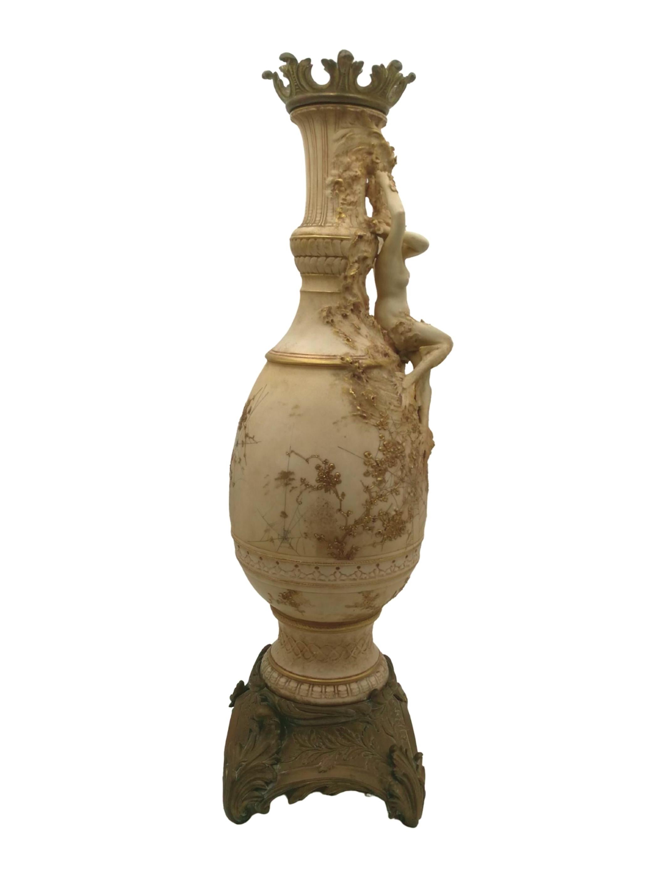 Nymph Vase Lamp Art Nouveau For Sale 3