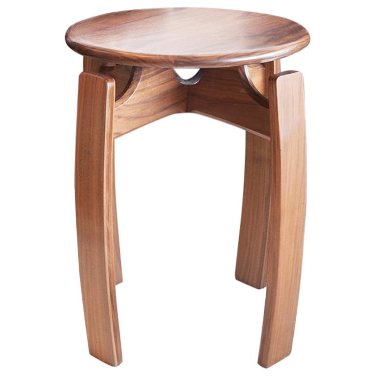 Nymph Wood Side Table Small Version, Walnut Contemporary Accent Drink Table For Sale