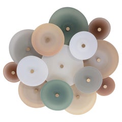 Nymphaea Chandelier: Warm Neutral Solid Color Glass by Avram Rusu Studio