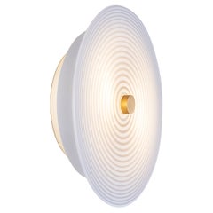 Nymphaea Sconce: White & Grey Swirl Glass by Avram Rusu Studio