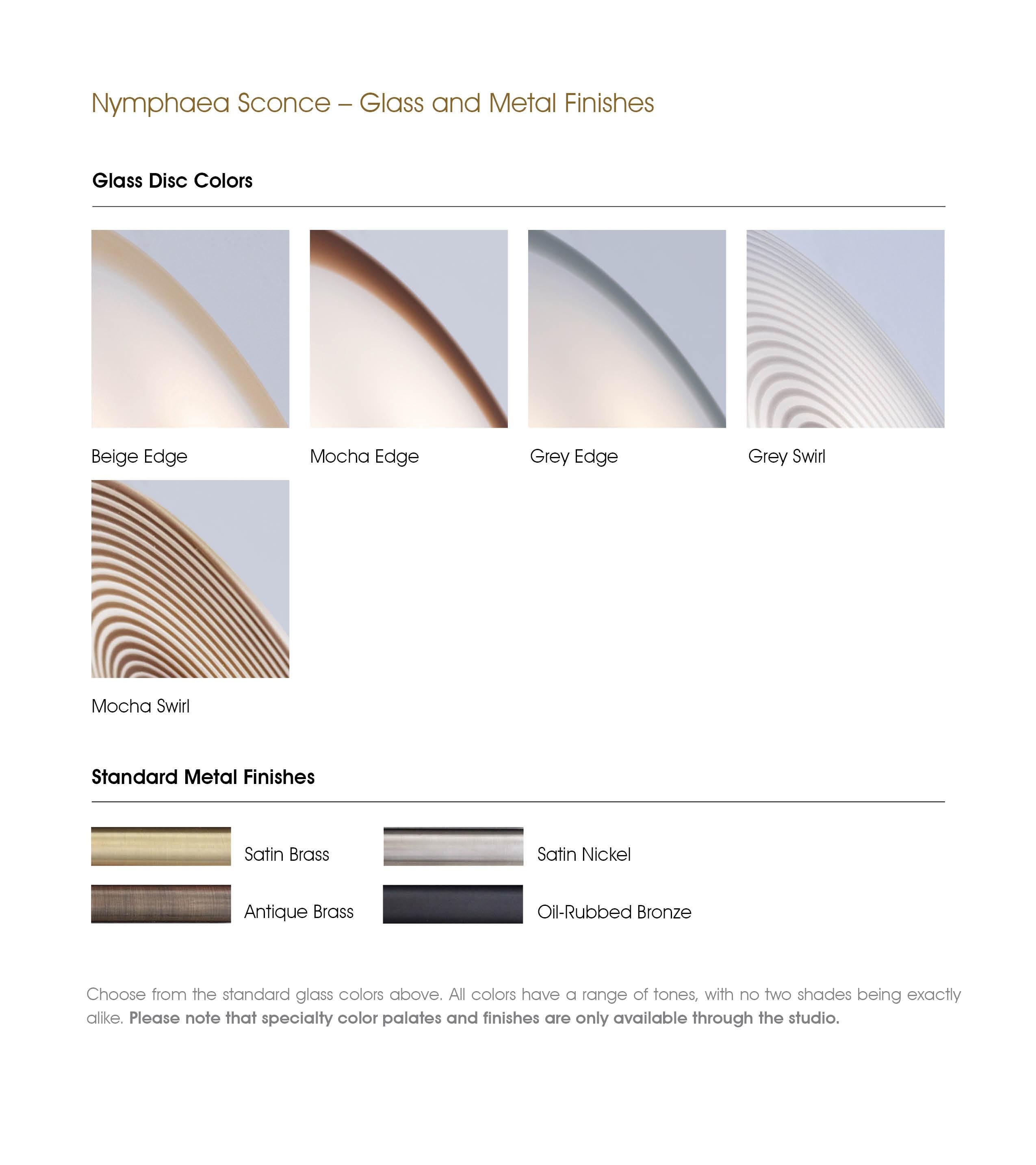 Nymphaea Sconce: White with Beige Contrast Edge Glass by Avram Rusu Studio In New Condition For Sale In Brooklyn, NY