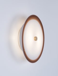 Nymphaea Sconce: White with Grey Contrast Edge Glass by Avram Rusu Studio