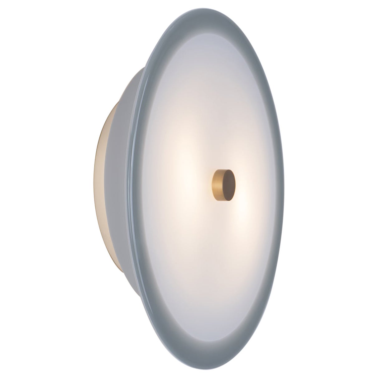 Nymphaea Sconce: White with Grey Contrast Edge Glass by Avram Rusu Studio