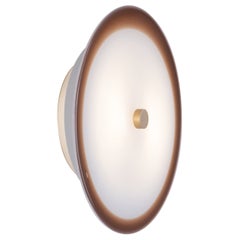 Nymphaea Sconce: White with Mocha Contrast Edge Glass by Avram Rusu Studio