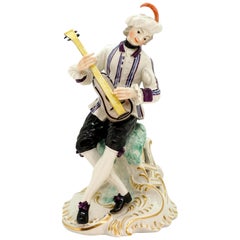 Antique Nymphenburg Frankenthal Figurine 'Guitar Player', Germany, 1923