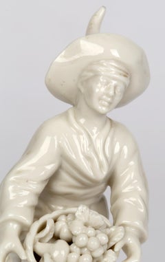 Vendeur de fruits allemand en porcelaine Blanc De Chine de Nymphenburg