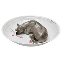 Nymphenburg Hella Jongerius Cuenco para perro de porcelana pintada a mano
