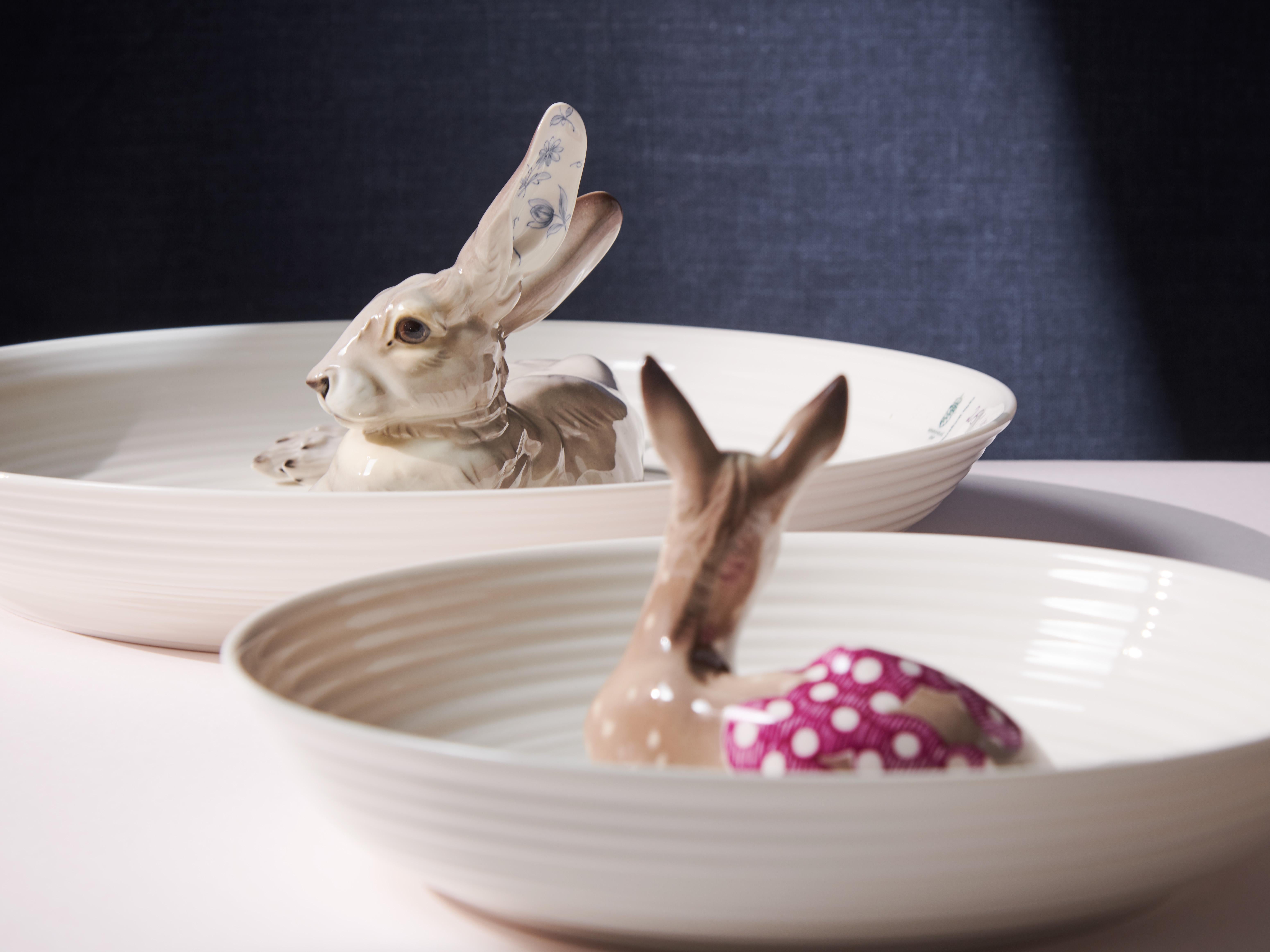 Nymphenburg Hella Jongerius Cuenco Reh de porcelana pintada a mano Hecho a mano en venta