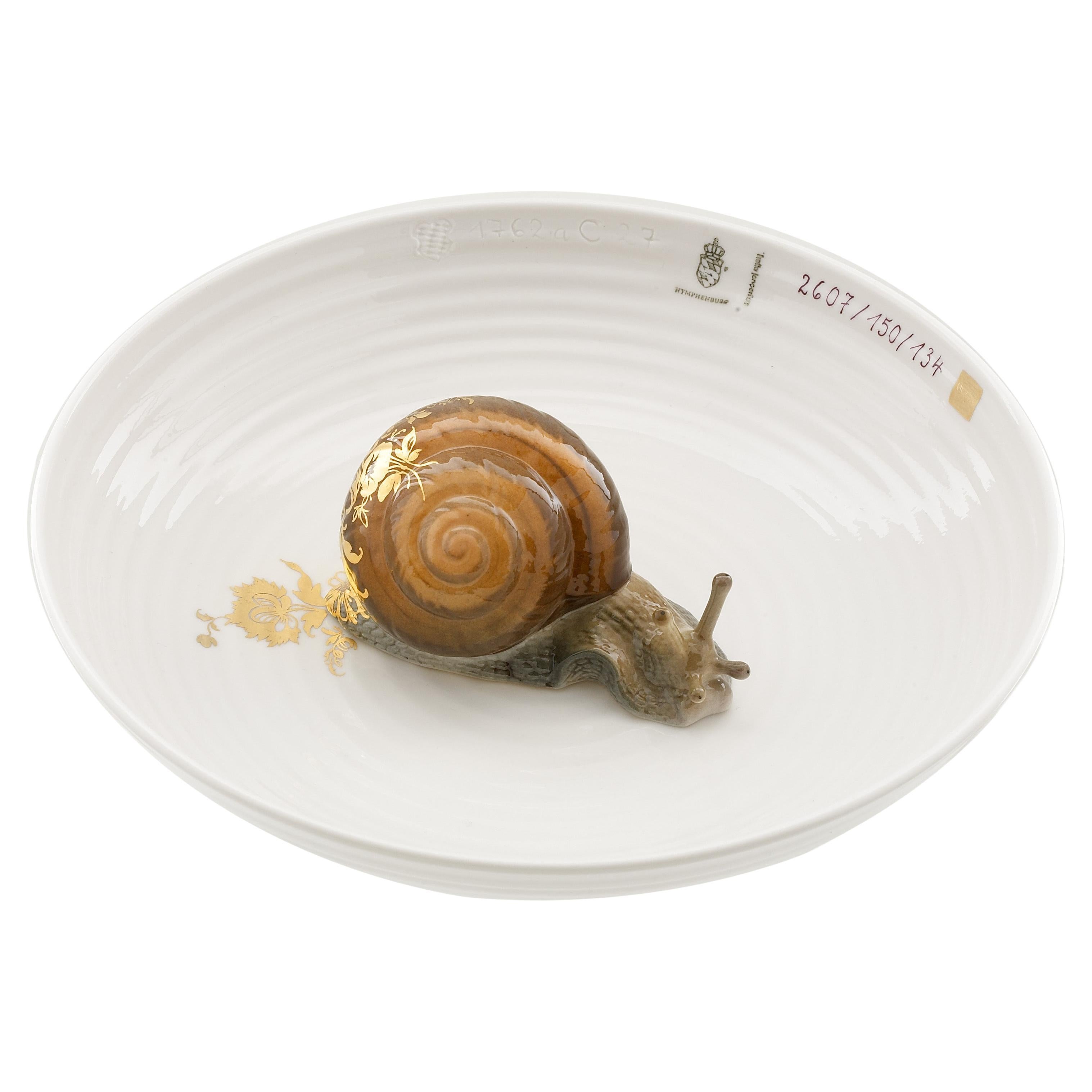 Nymphenburg Hella Jongerius Cuenco caracol porcelana pintada a mano en venta