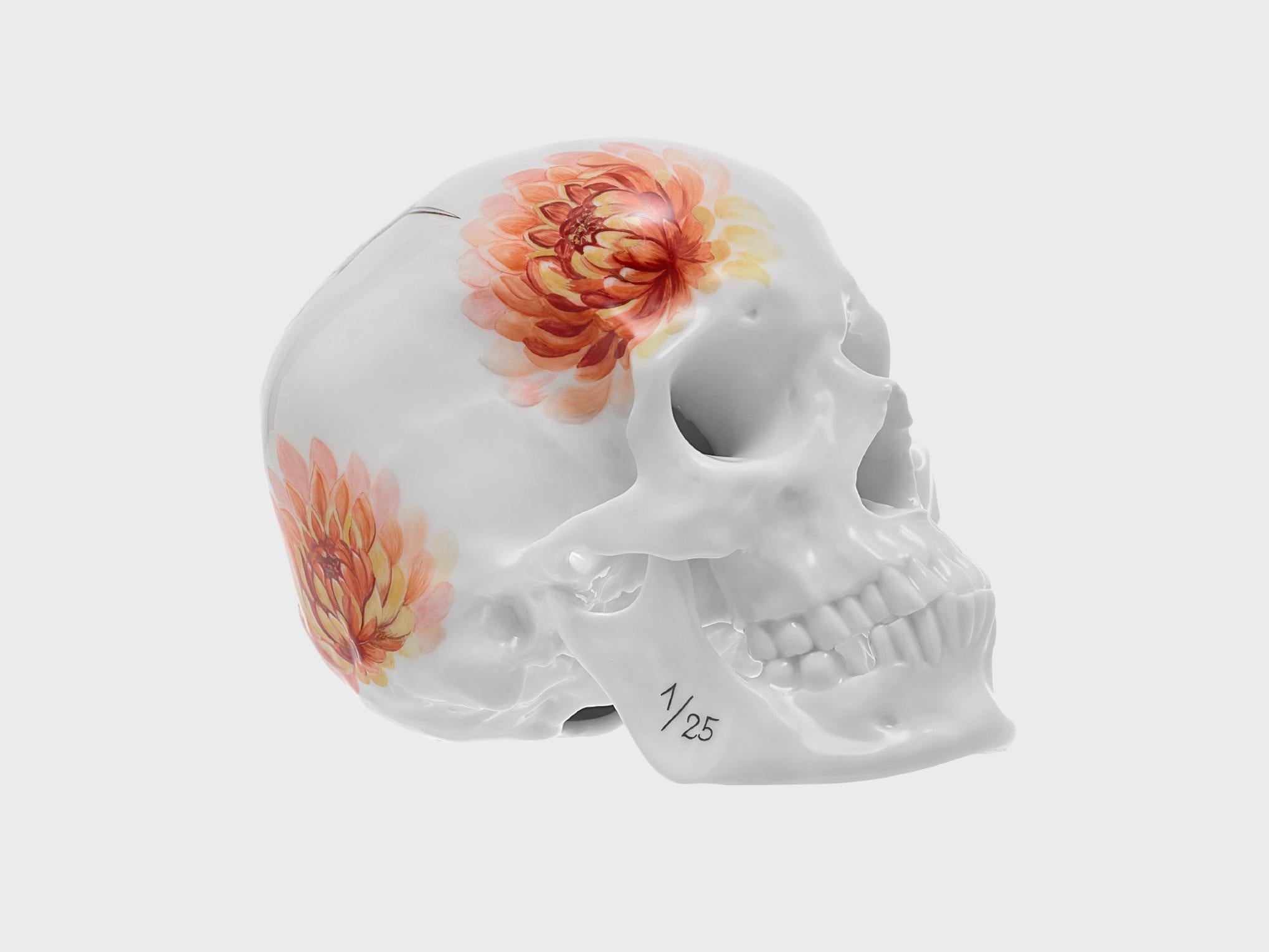 Organic Modern Nymphenburg Limited Edition Skull - Hummingbird - hand painted Nr. 12/25 For Sale