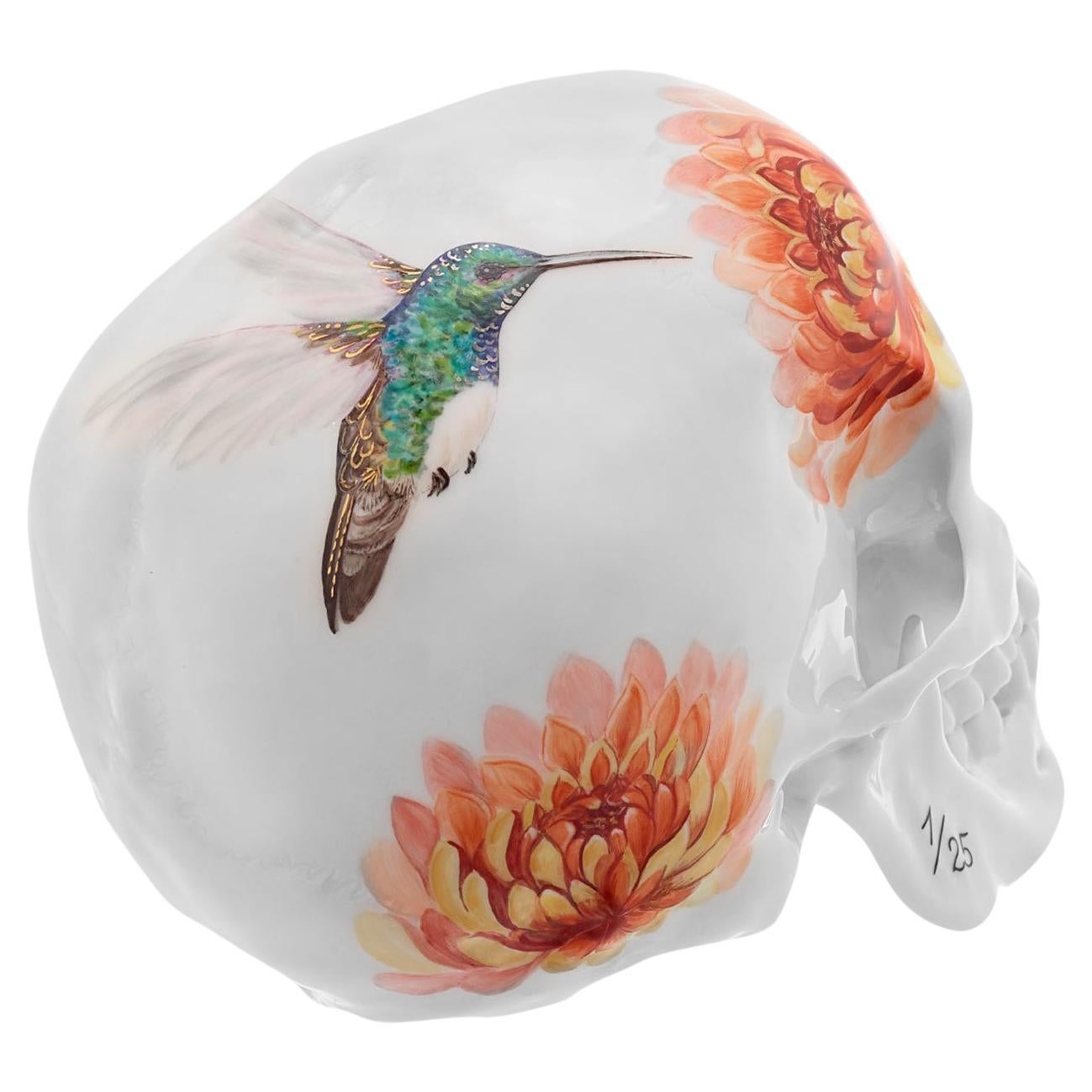Nymphenburg Edición Limitada Calavera - Colibrí - pintado a mano Nº 12/25