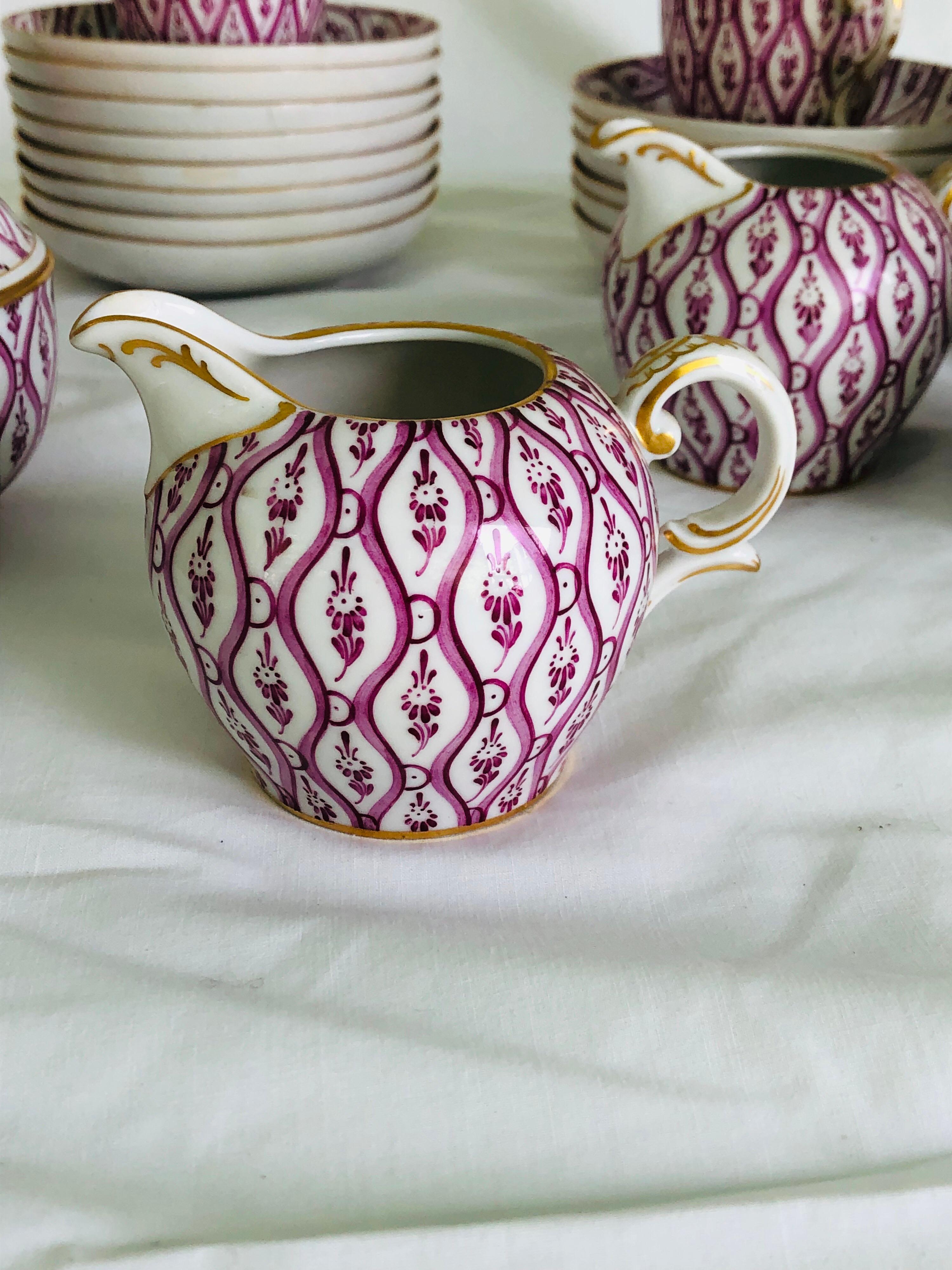 German Demitasse Coffee Service, Nymphenburg Porcelain 36 Pieces For Sale