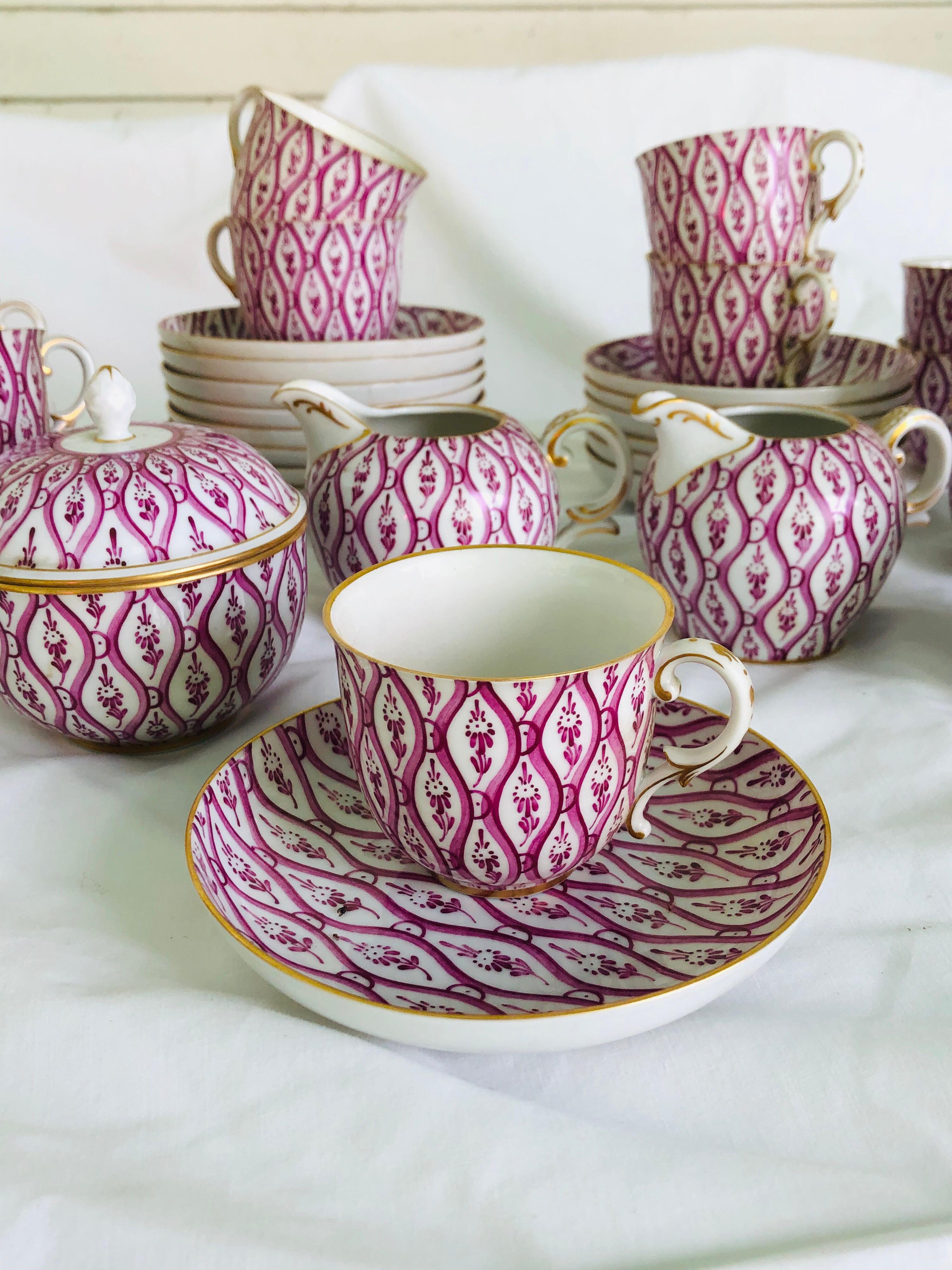 Demitasse Coffee Service, Nymphenburg Porcelain 36 Pieces In Good Condition For Sale In Hudson, NY