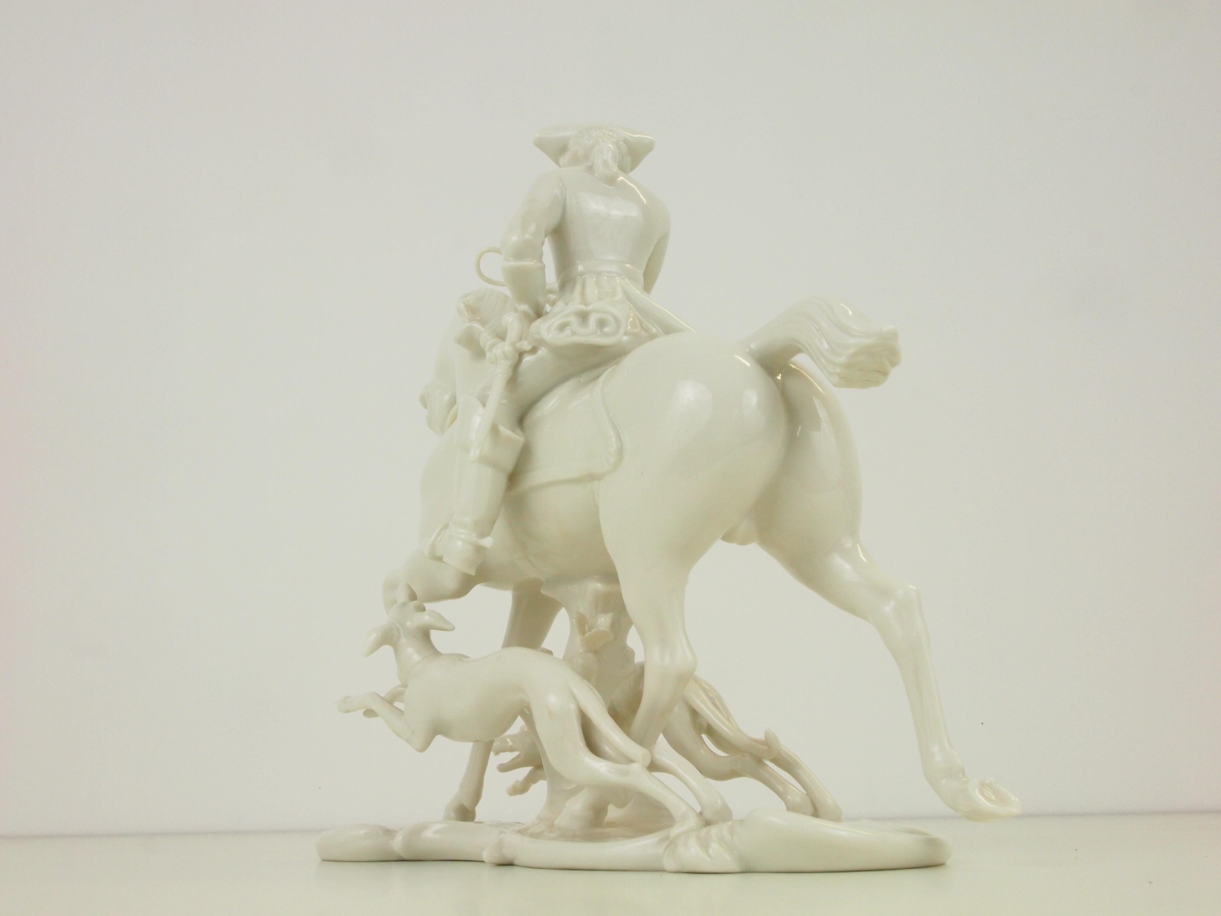 Nymphenburg Porcelain Figurine Depicting a Horse Rider in a Hunting Scene For Sale 6