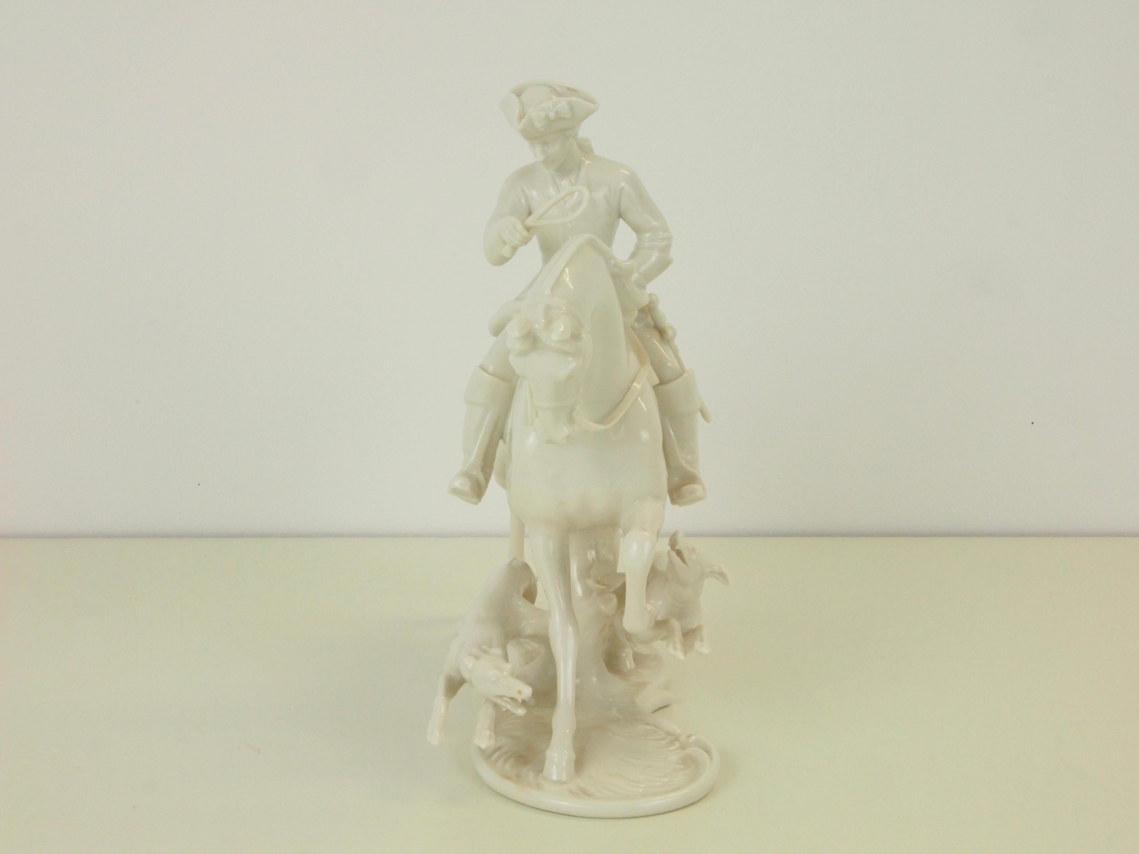 Nymphenburg Porcelain Figurine Depicting a Horse Rider in a Hunting Scene For Sale 11