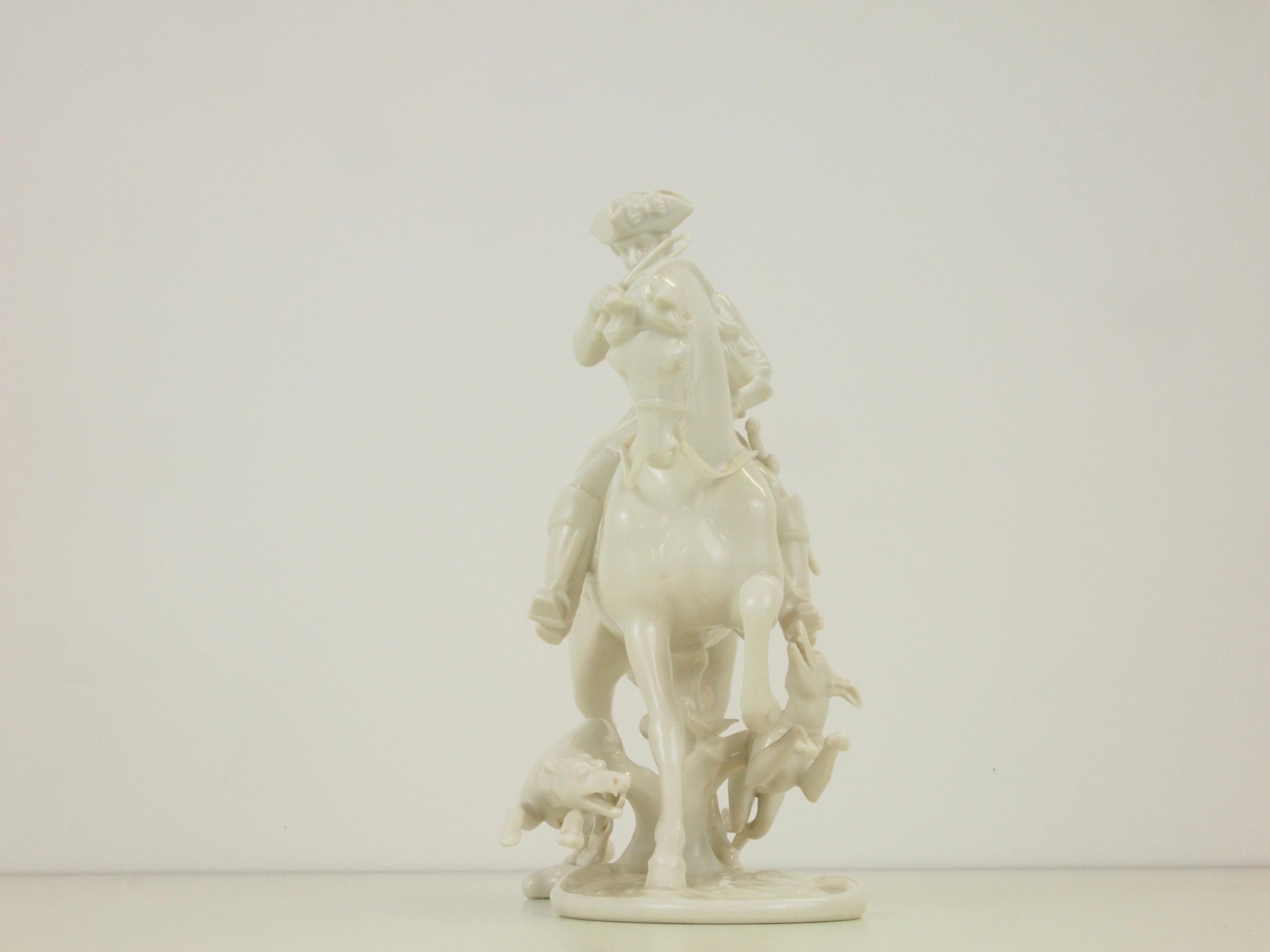 Nymphenburg Porcelain Figurine Depicting a Horse Rider in a Hunting Scene For Sale 1