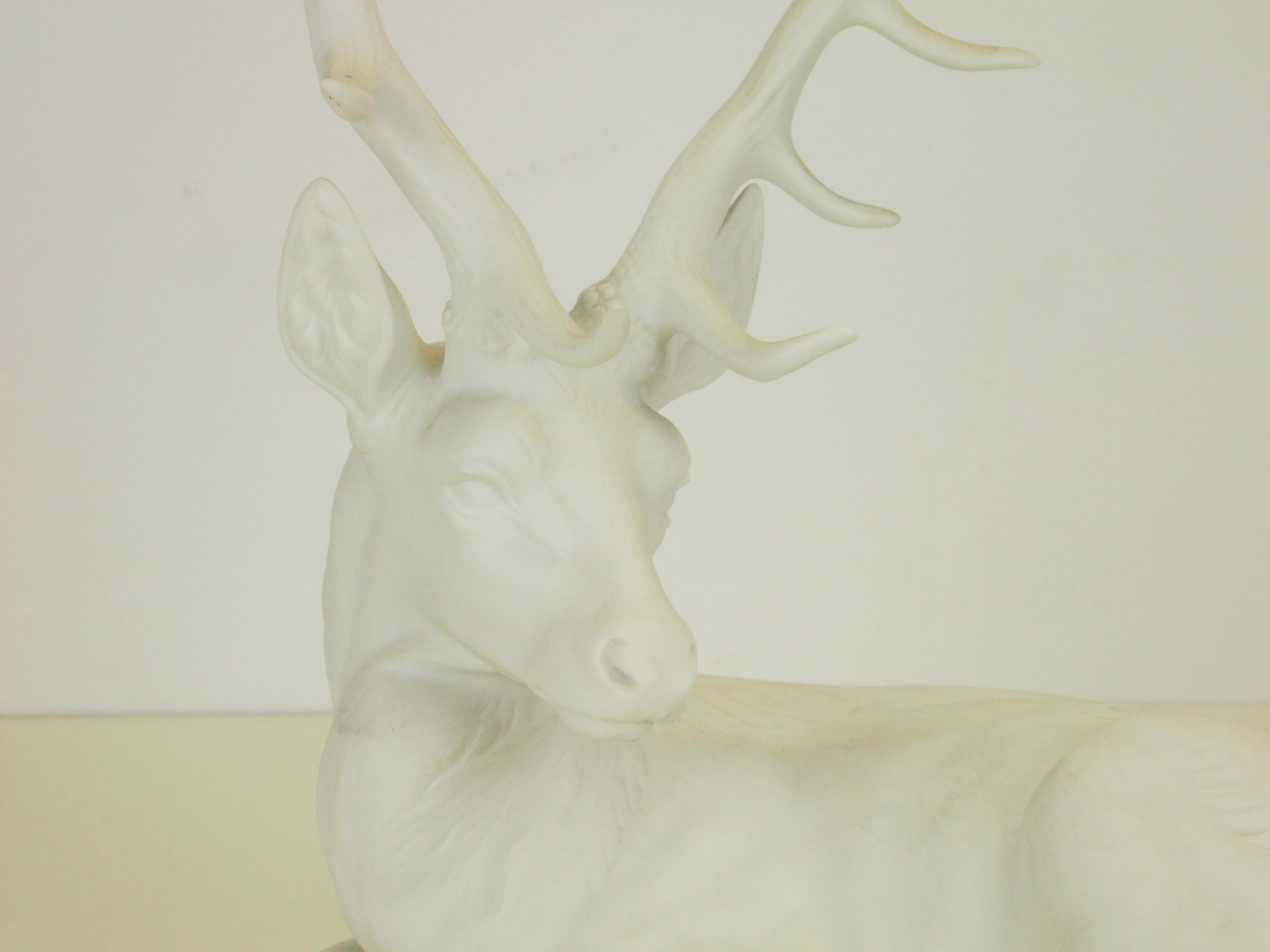 Black Forest Nymphenburg Porcelain Figurine Depicting a Red Deer