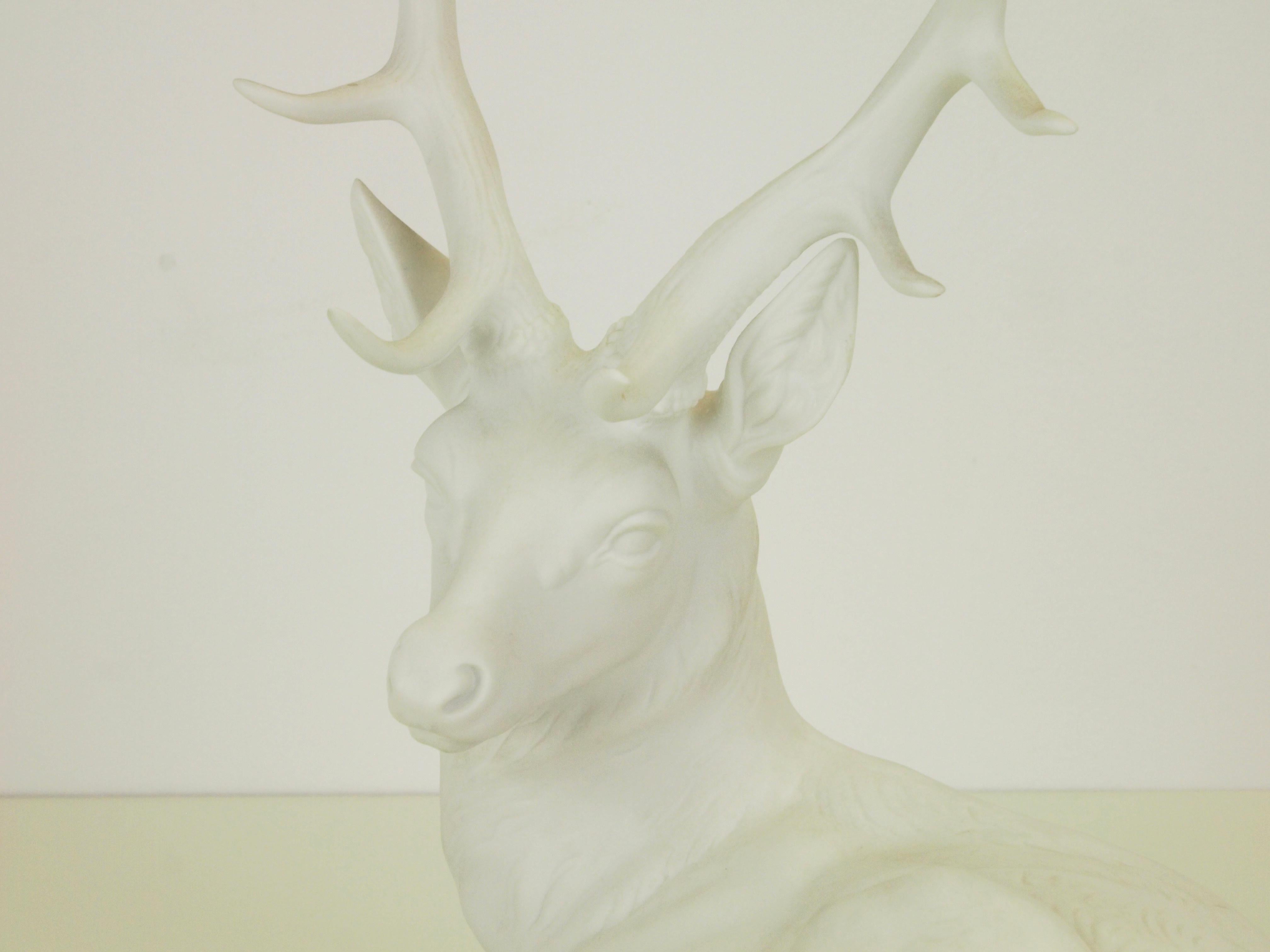 German Nymphenburg Porcelain Figurine Depicting a Red Deer