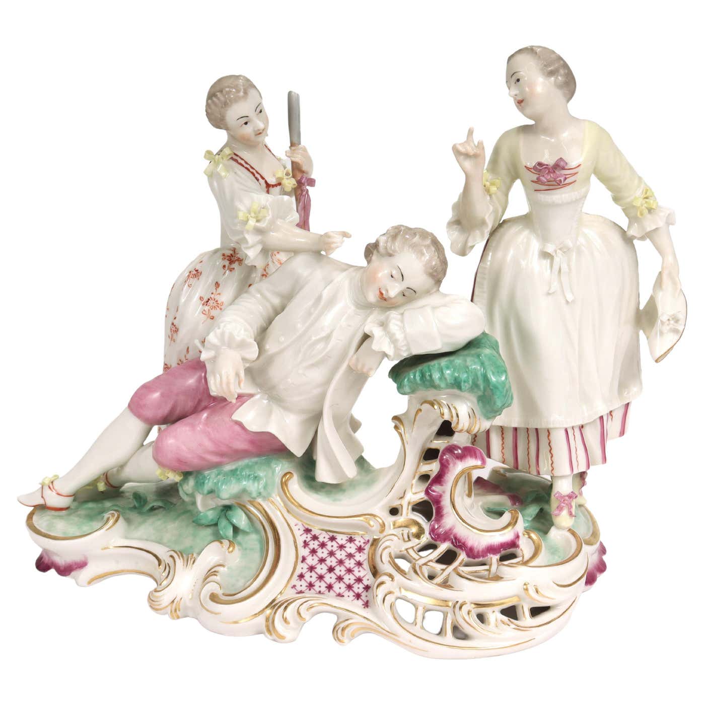 Nymphenburg Porcelain Figurine of the Disturbed Slumberer/Der Gestörte ...