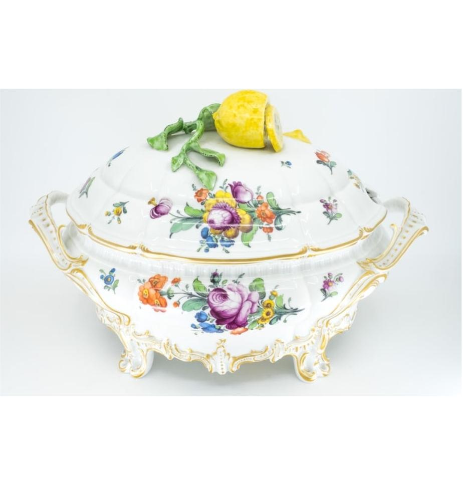 German Nymphenburg Porcelain Tureen with Lemon For Sale