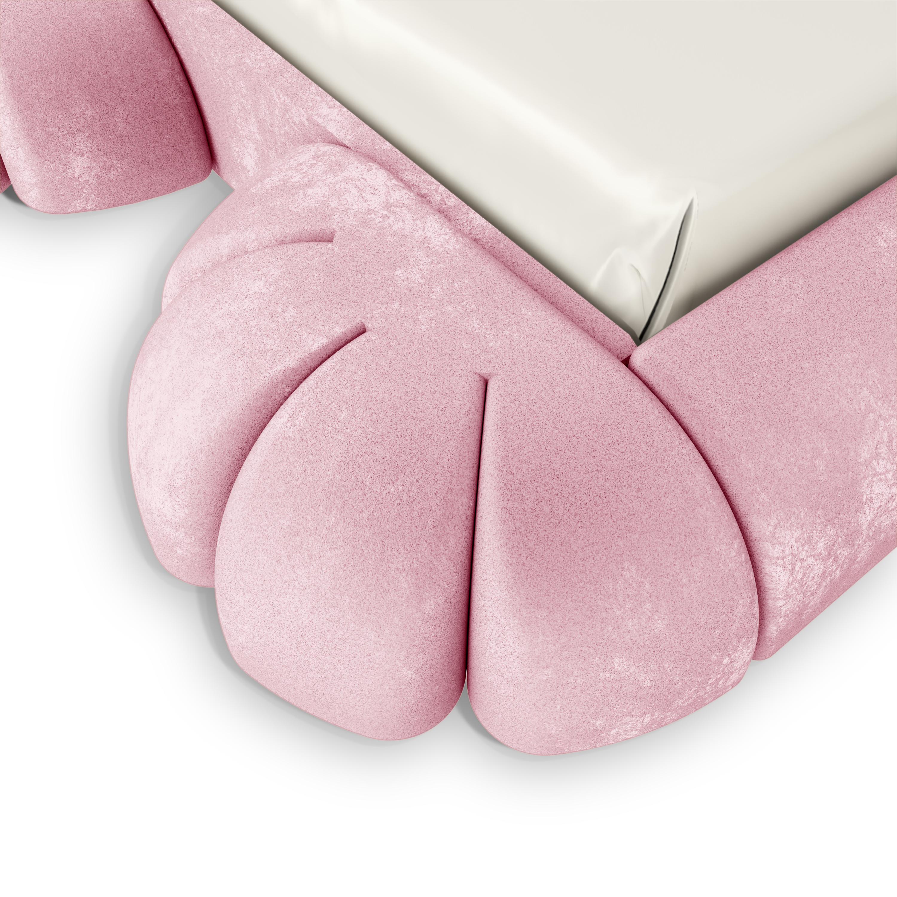 Portugais Lit pour enfant Nyra Cat en velours rose - Meubles de luxe pour enfants MAGILORE en vente