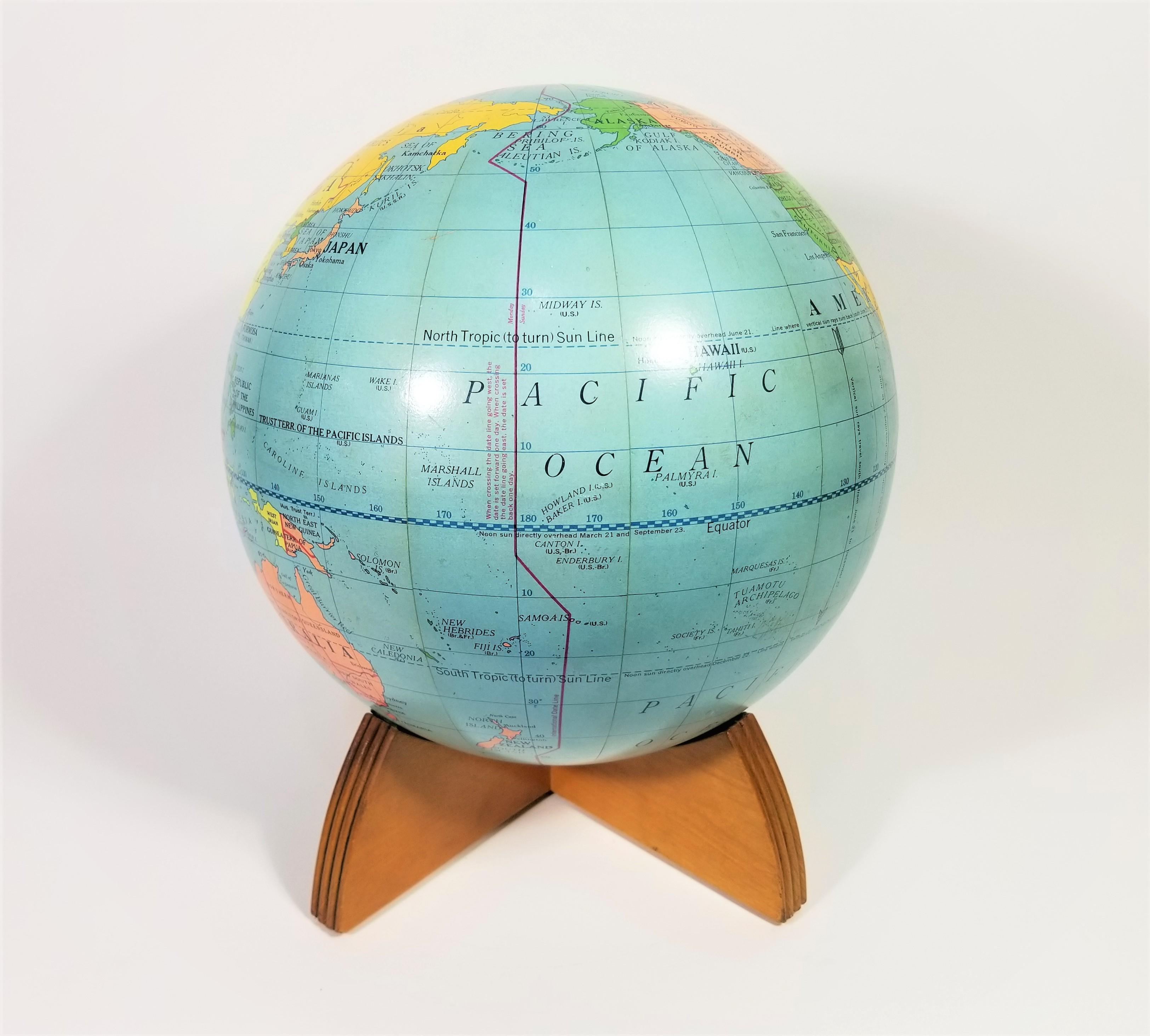 Wood Nystrom Globe Mid Century 1960s For Sale