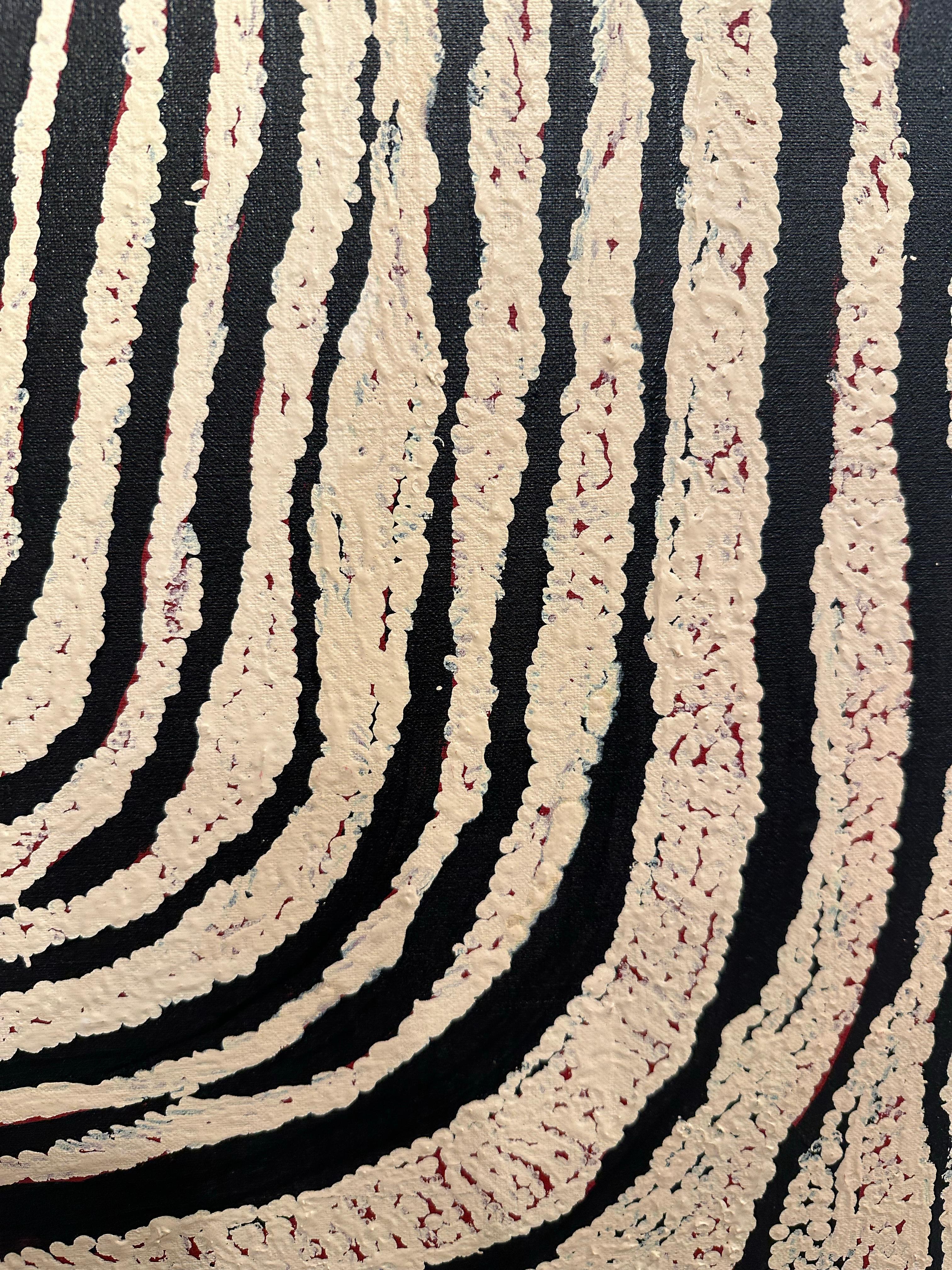 Nyurapayia Nampitjinpa (Mrs. Bennett)  „Tjalili“ 102x122cm – 2005 Aborigine-Kunst der Aborigines im Angebot 1