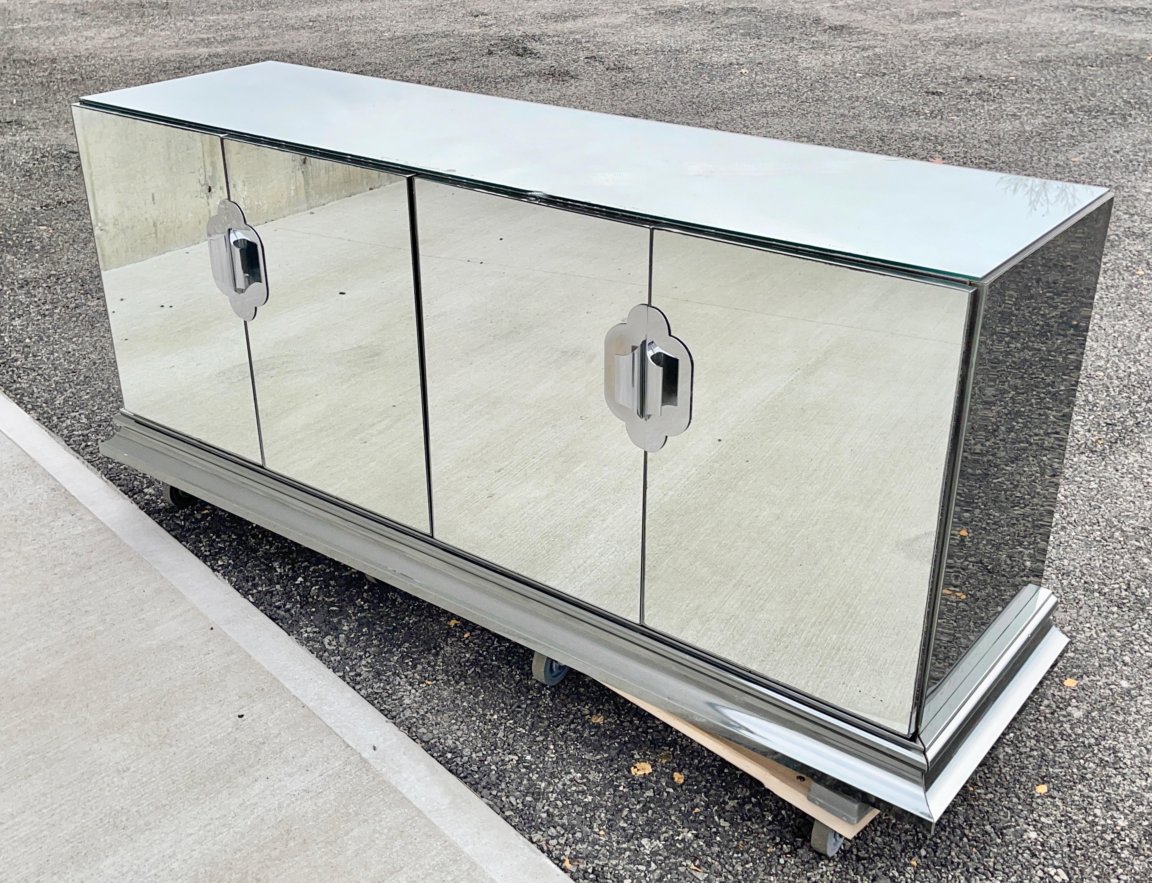 O. B. Solie for Ello 4 Door Mirrored Sideboard For Sale 3