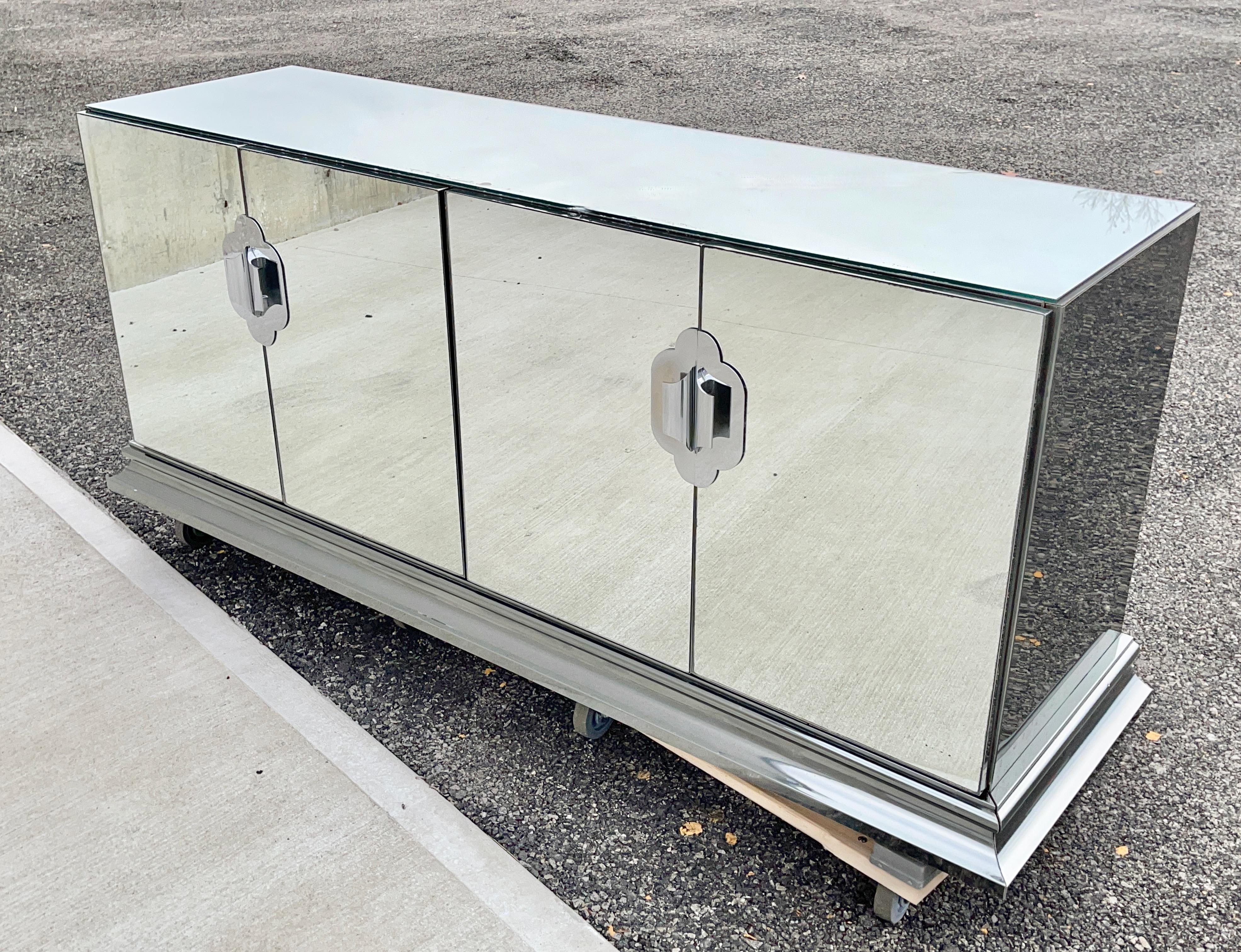 O. B. Solie for Ello 4 Door Mirrored Sideboard For Sale 2