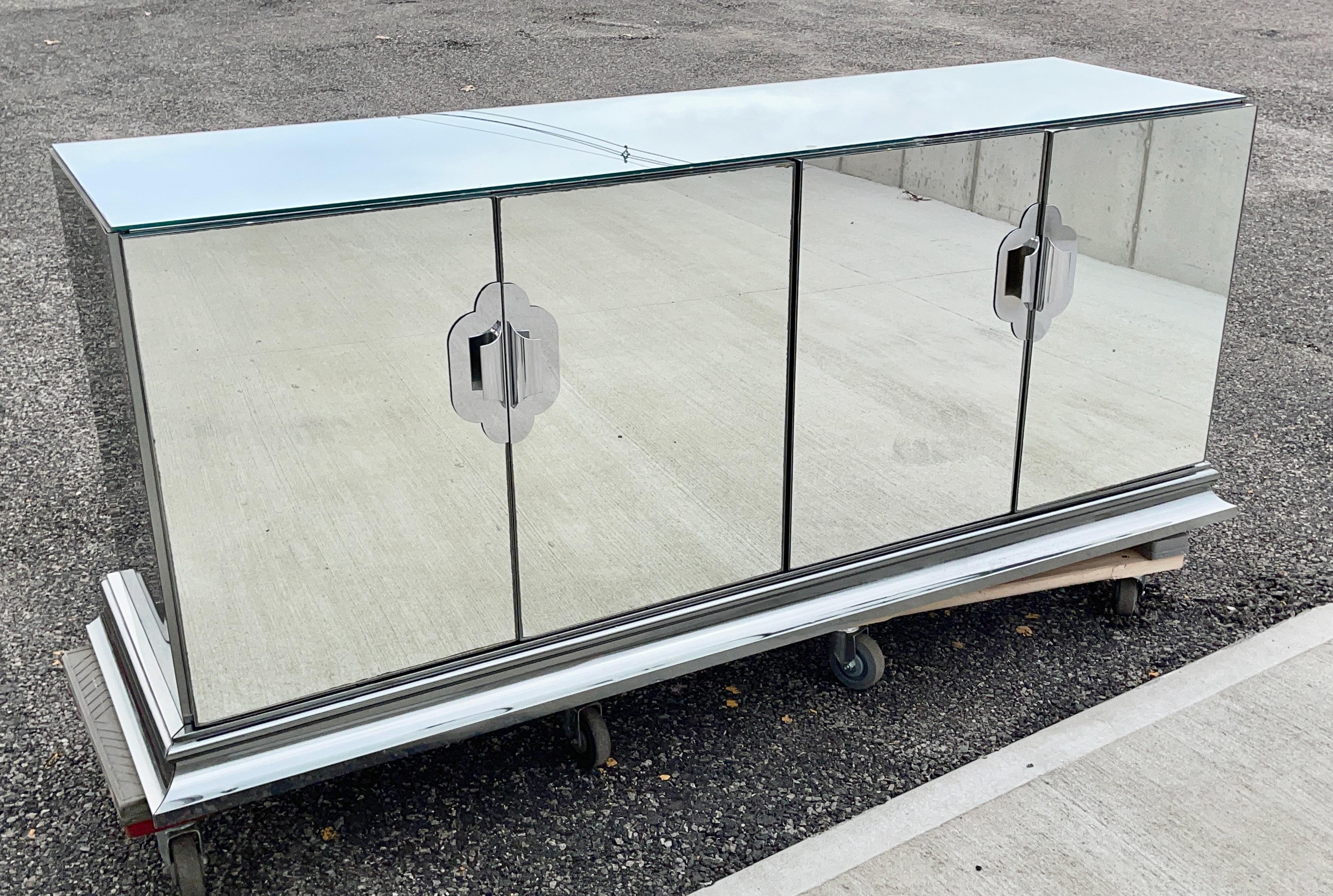 O. B. Solie for Ello 4 Door Mirrored Sideboard For Sale 4