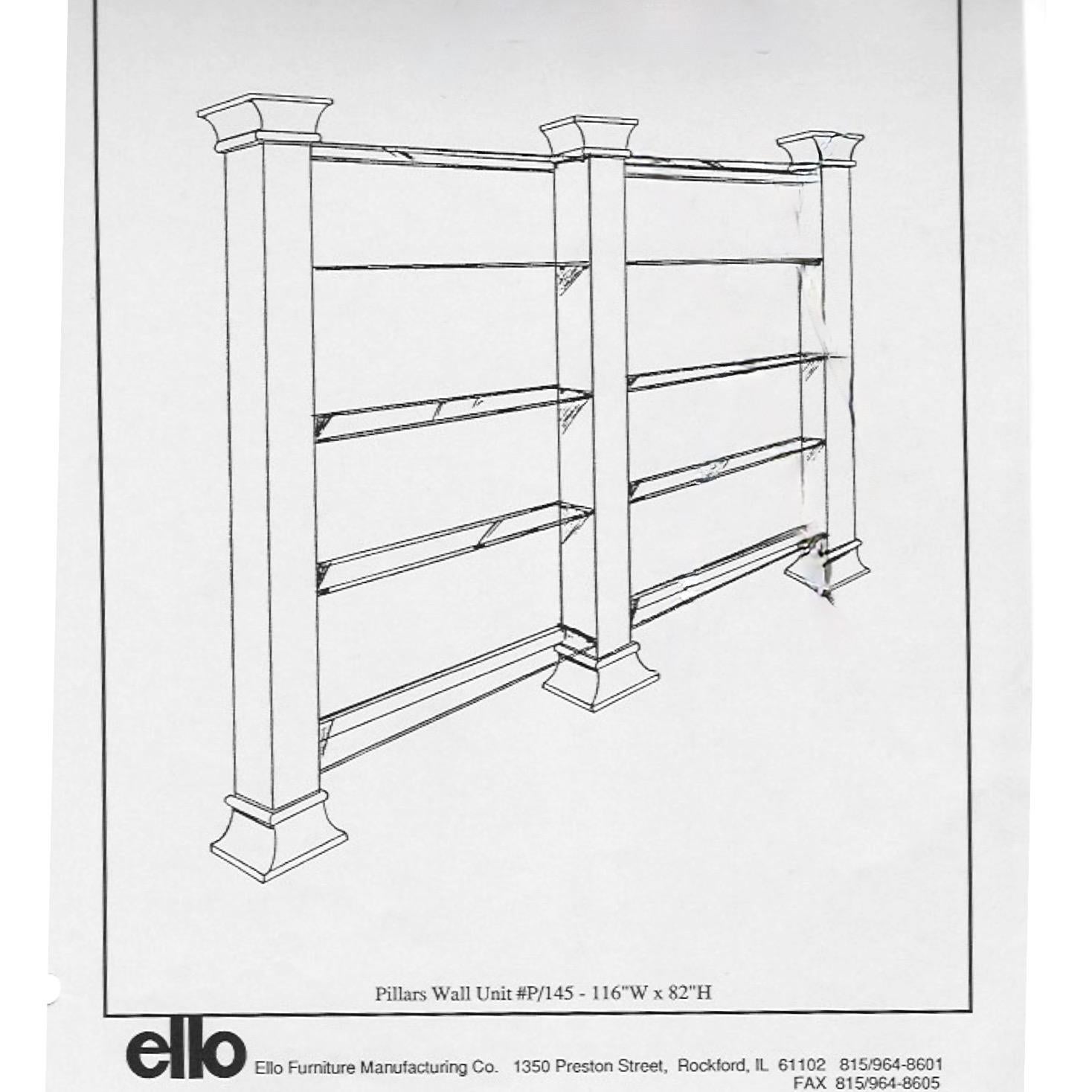 O. B. Solie für Ello Dreisäulen-Regalschrank aus Glas und Spiegeln (Eloxiert) im Angebot
