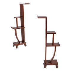 Vintage O. Borsani Set of 2 Restored Dèco Wooden Pedestal 40s, Italy