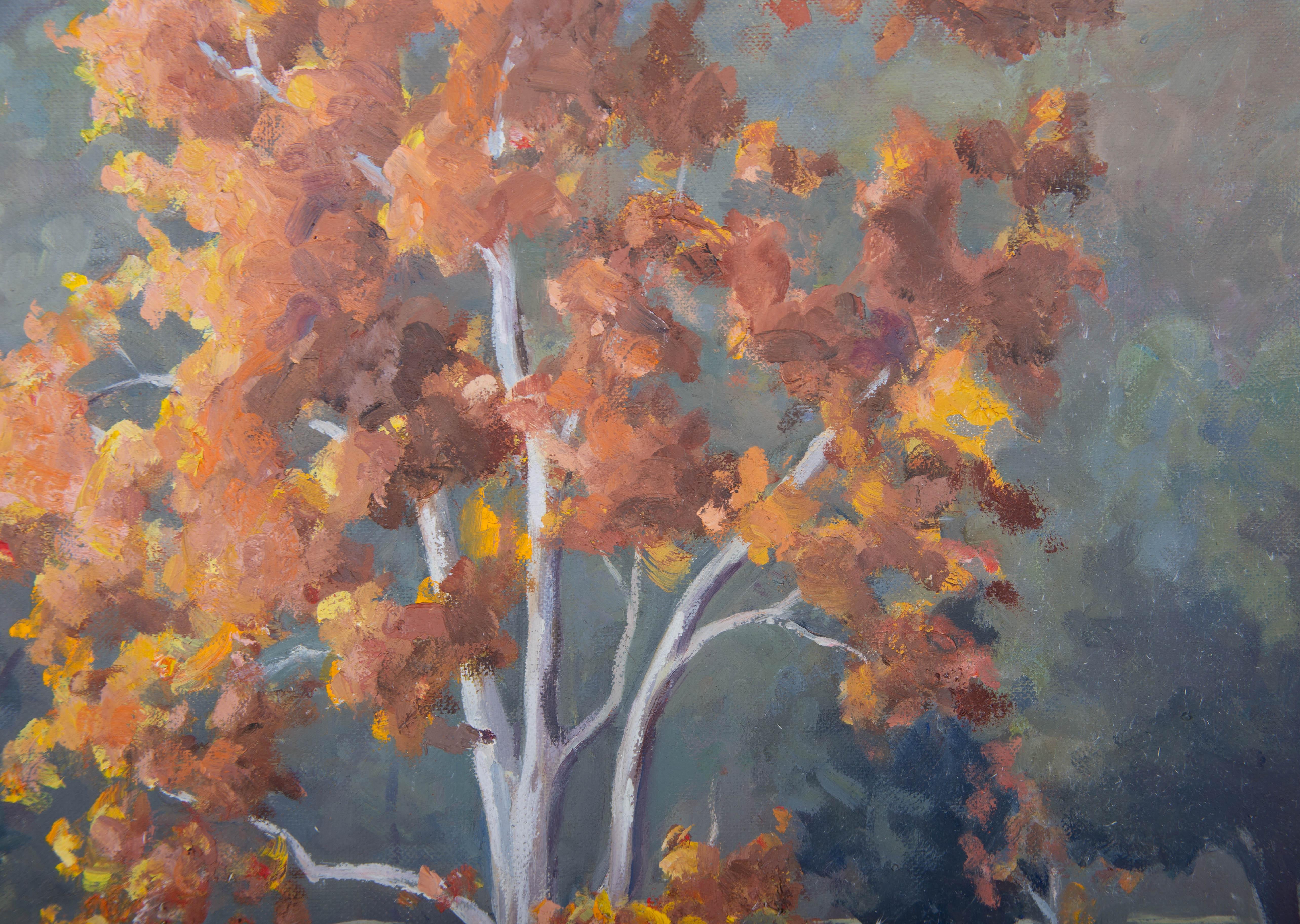 O. Chivers - 20th Century Oil, Autumnal Tree For Sale 1