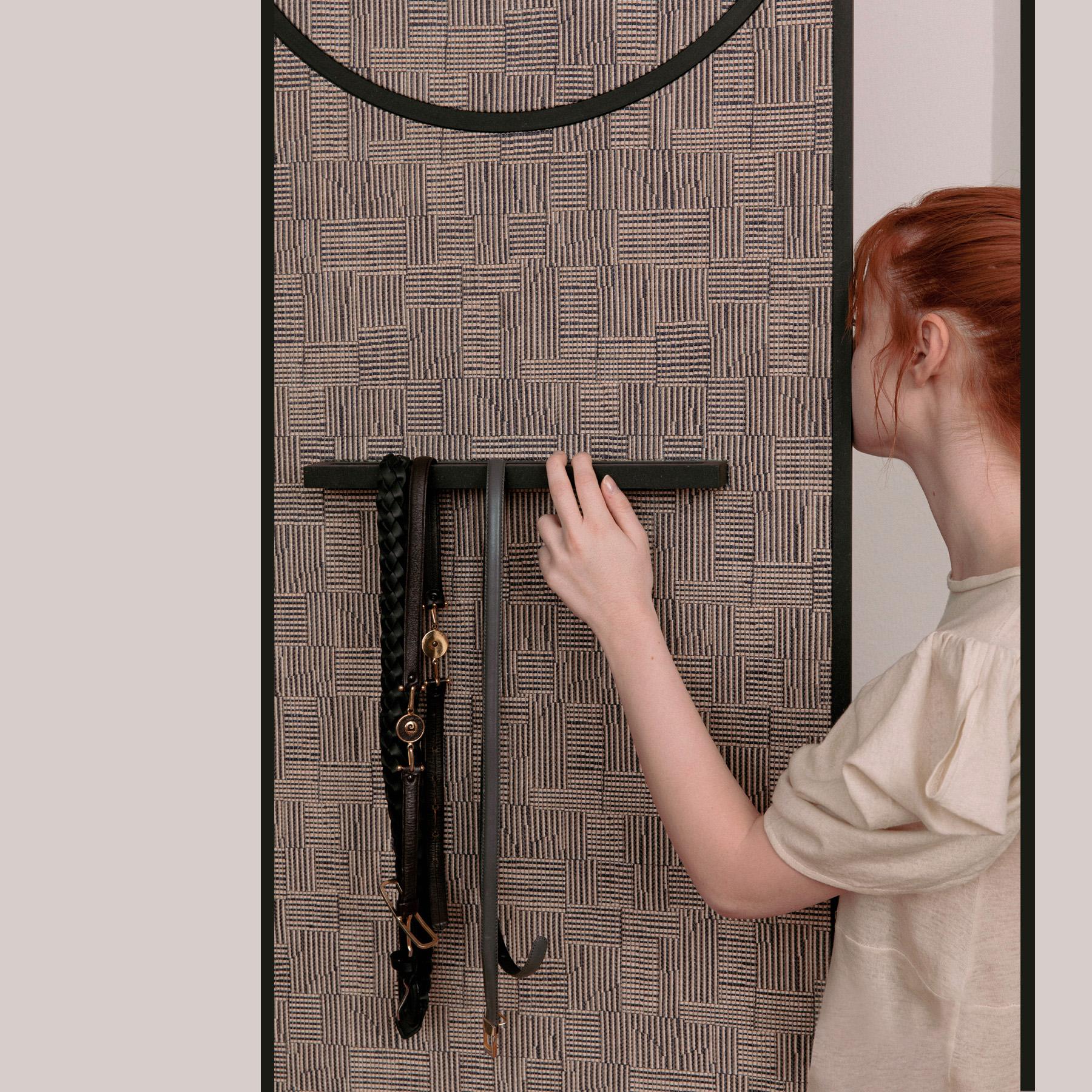 Hermès Wall Cabinet Contemporary Textile Decor Gray Minimalist - in stock For Sale 3