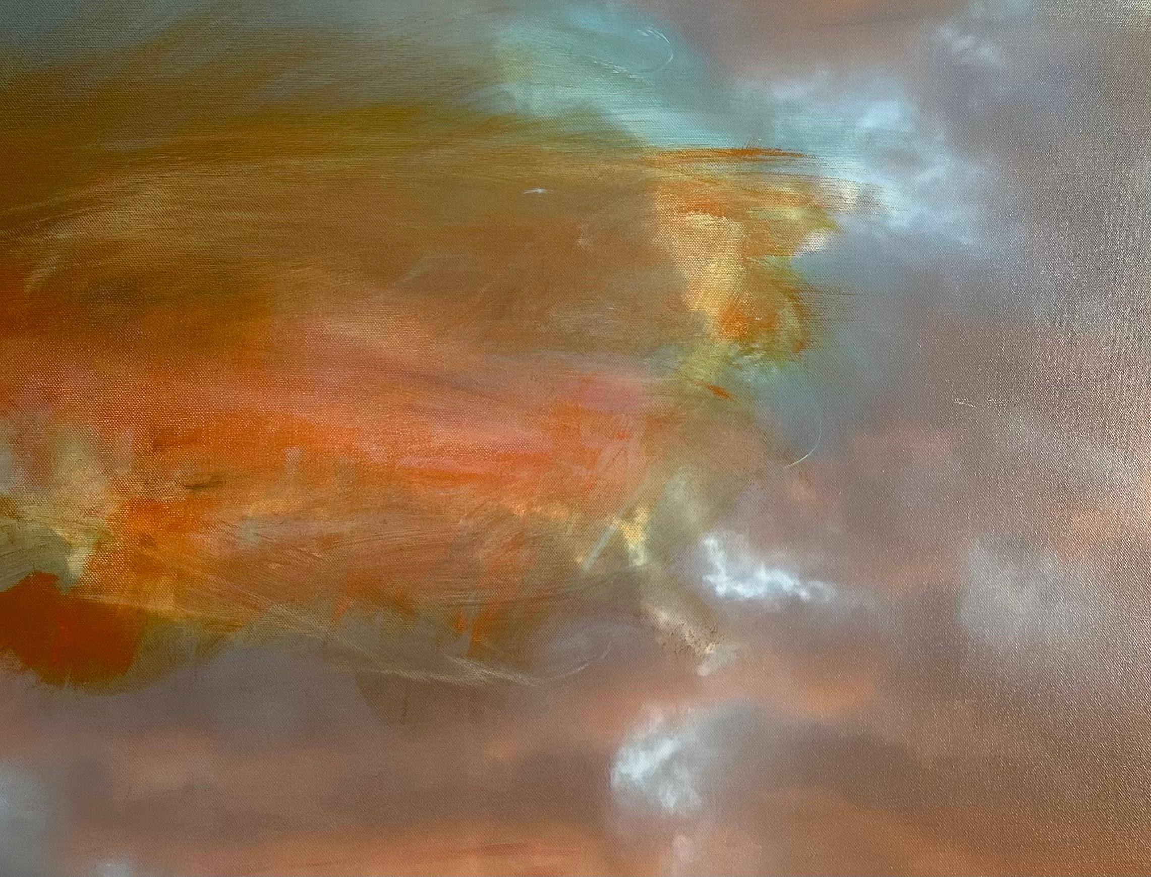 „Melting Sun“ von O. Devan – Große Wolkenlandschaft – Fotografie und Acryl auf Leinwand im Angebot 3
