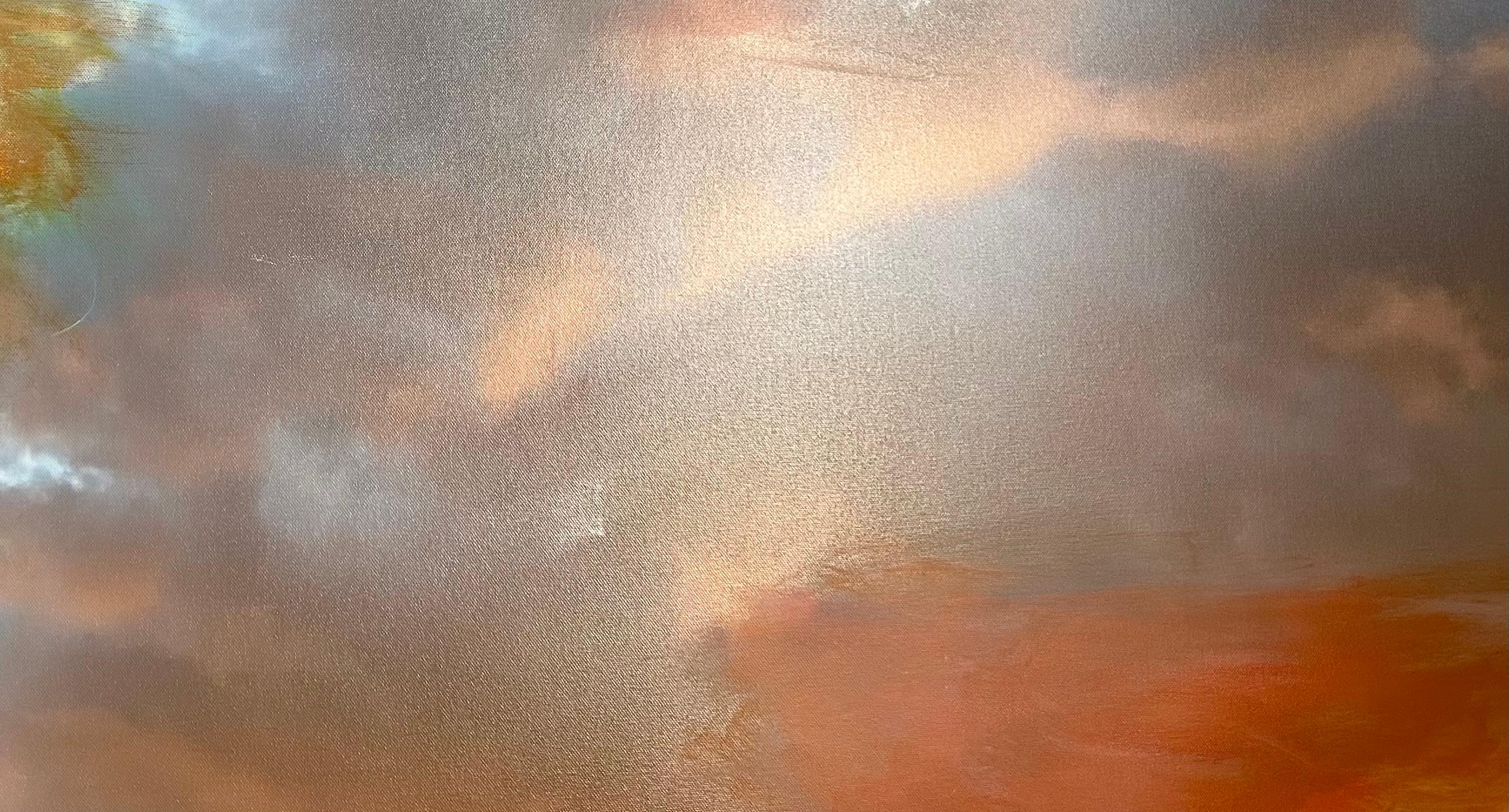 'Sol que se derrite' de O. Devan - Gran paisaje de nubes - Fotografía y acrílico sobre lienzo en venta 4