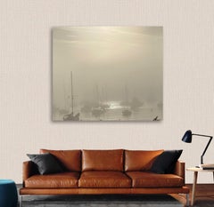 ‘Boats In The Fog’ Large Color Photography Ocean On Canvas Limited Edition 1/10