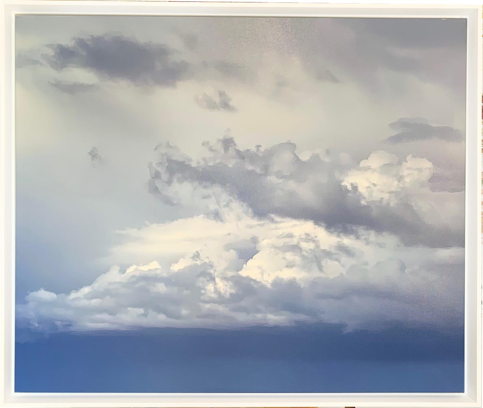 'Eternity In Blue' Large Acrylic and Photography On Canvas Framed LI - Gray Landscape Photograph by O Devan