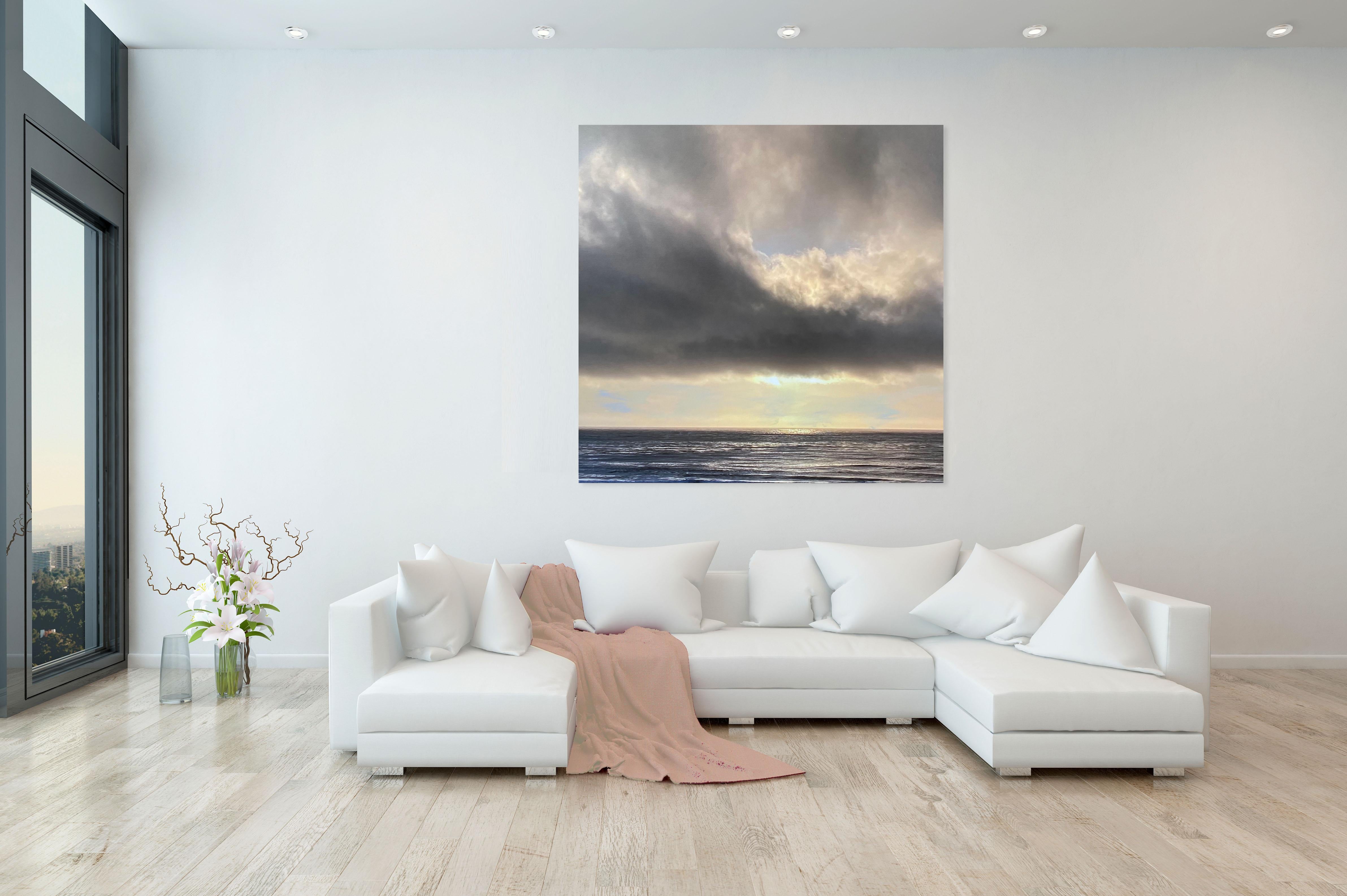 Mixed Media Meereslandschaft auf Leinwand, „Storm“ – Photograph von O Devan