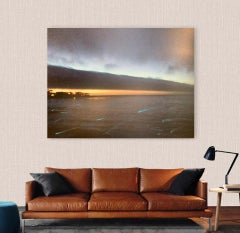 Untitled, Large Color Photography Ocean Night Scene on Canvas By O Devan