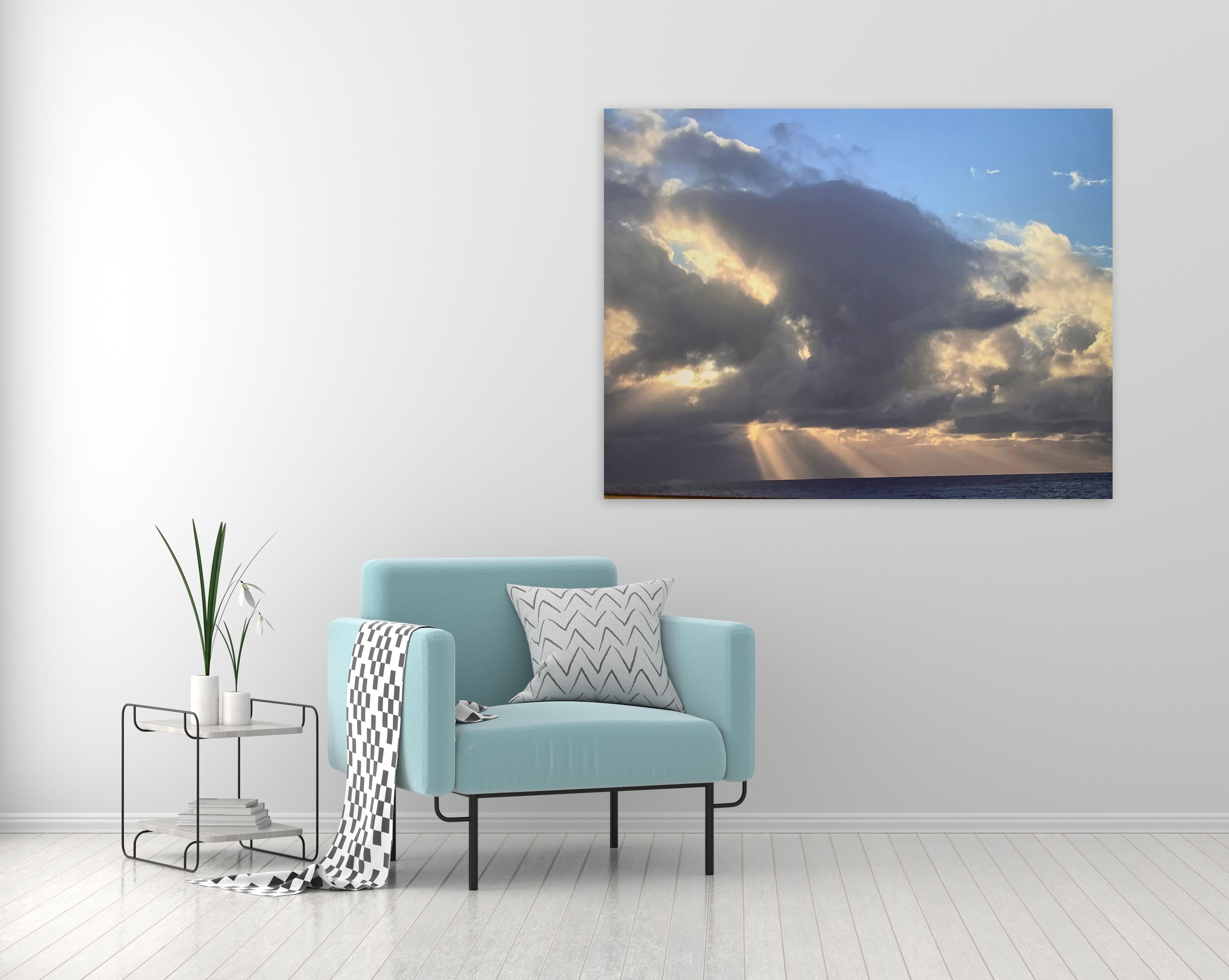 Touch of infinite Colored  Photography Seascape On Canvas Limited Edition  - Gray Landscape Photograph by O Devan