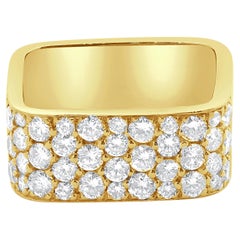 O Fiesh Bague en or jaune 18 carats à diamant carré pavé