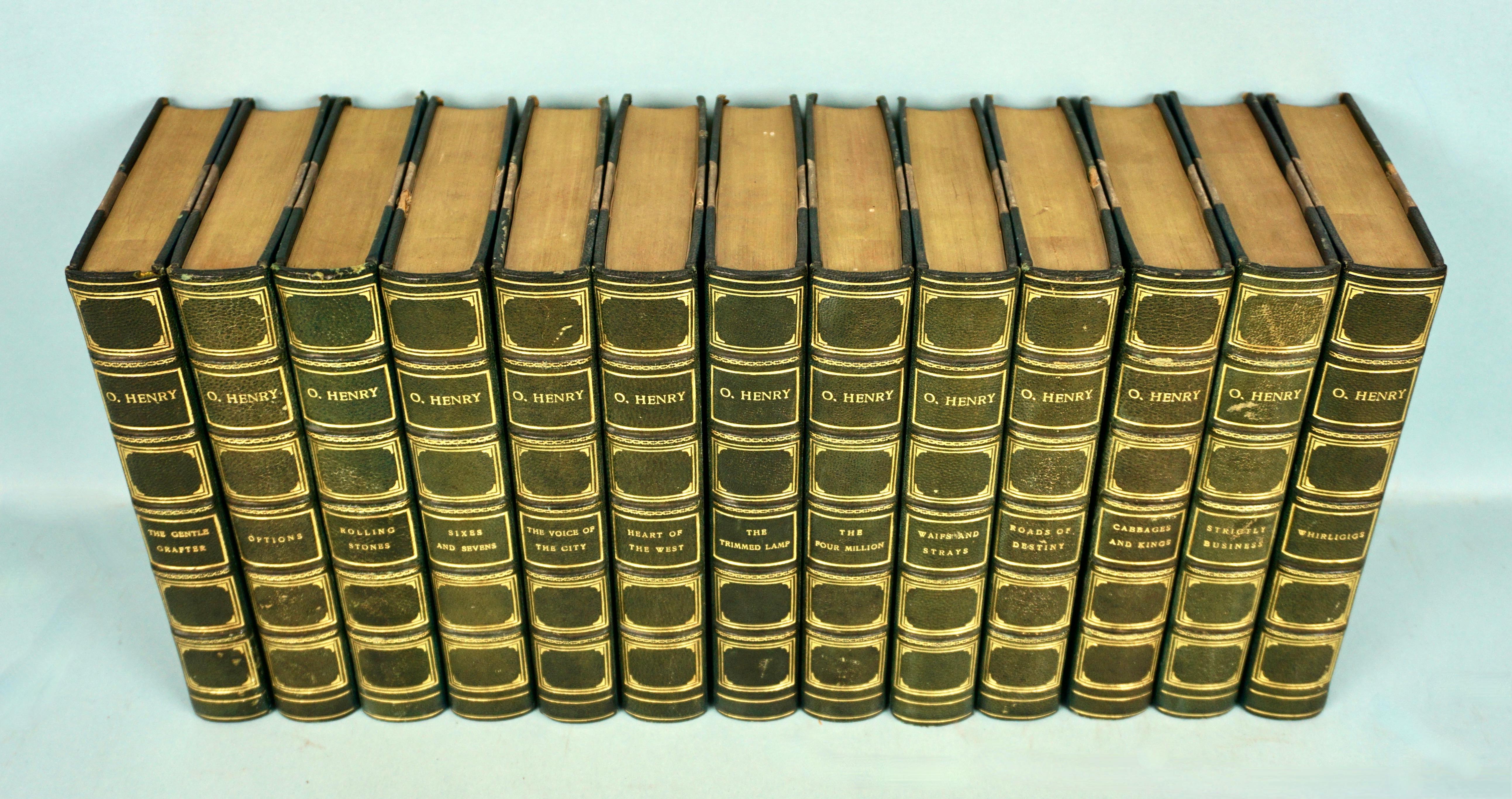 American O. Henry 'William Sydney Porter' Complete Works in 13 Leatherbound Volumes For Sale