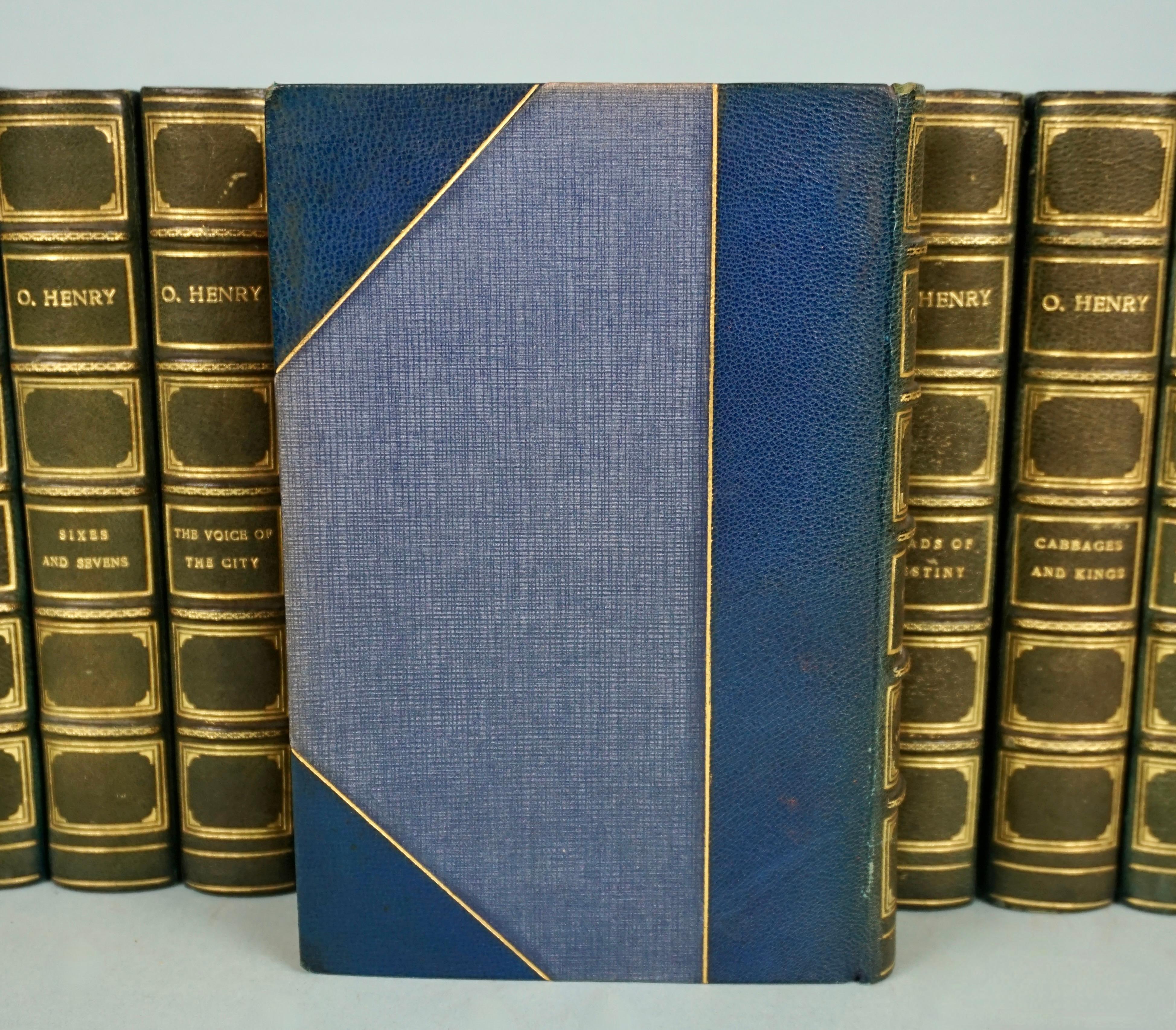 O. Henry 'William Sydney Porter' Complete Works in 13 Leatherbound Volumes In Good Condition For Sale In San Francisco, CA