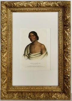 "O-HYA-WA-MINCE-KEE, "Chippewa Chief" McKenney & Hall Hand Painted Litho C.1843