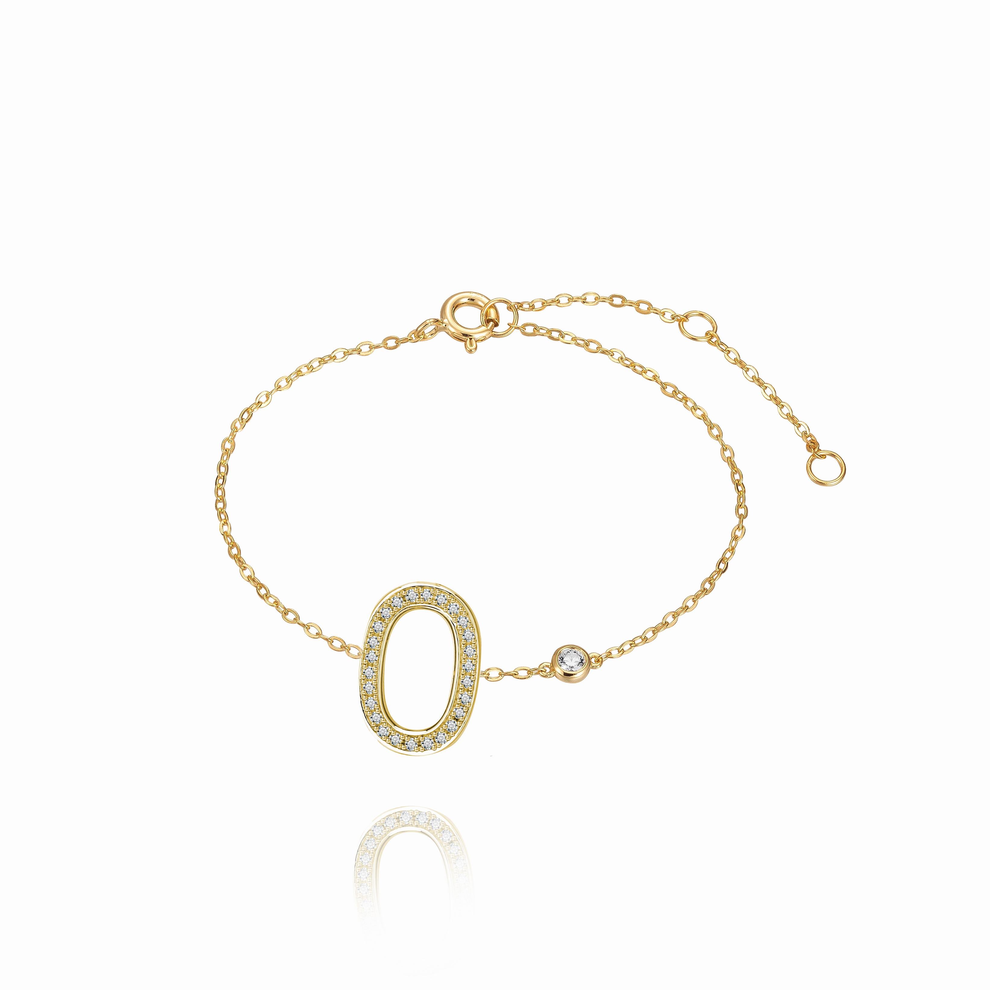 Modern O Initial Bezel Chain Anklet For Sale
