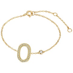 O Initial Bezel Chain Anklet