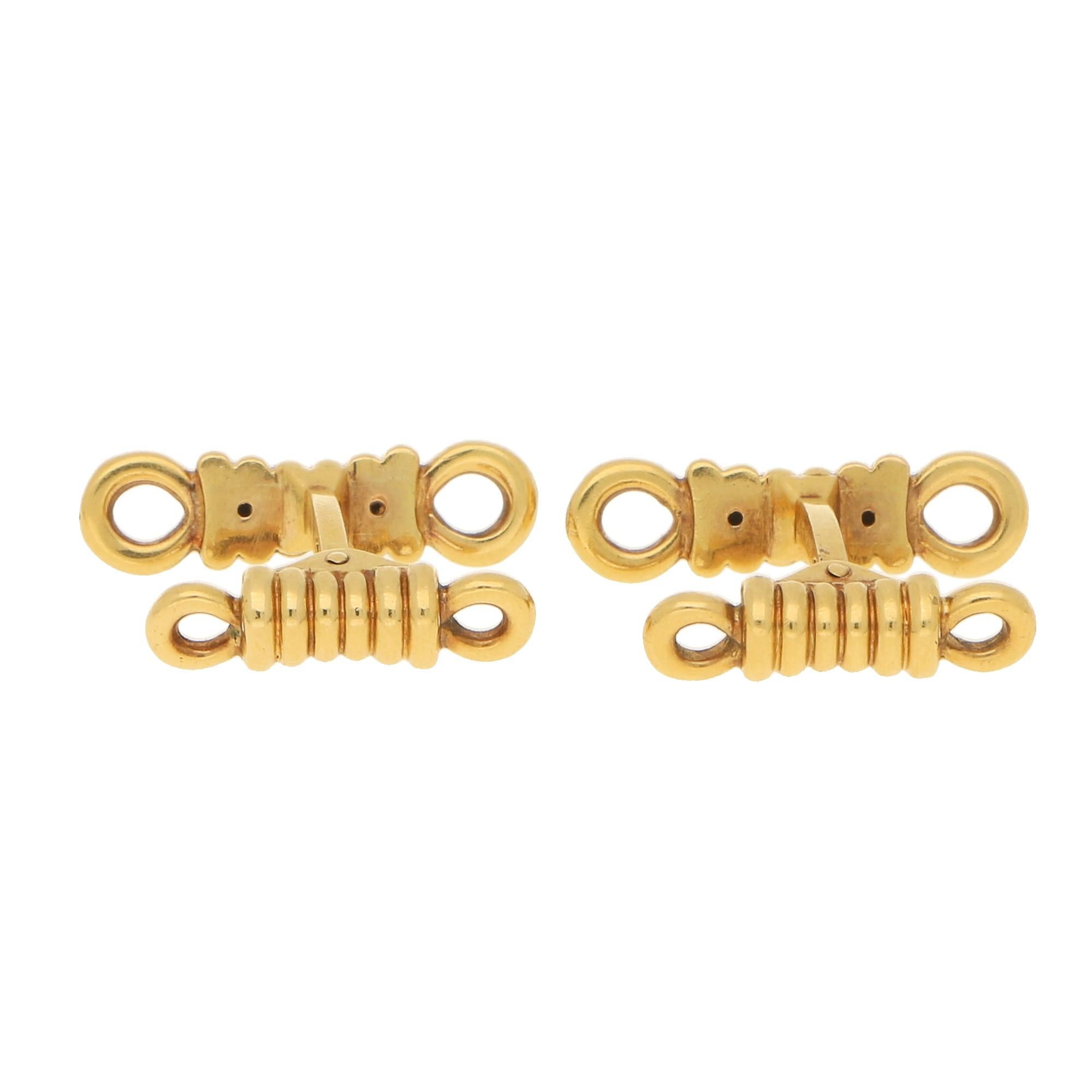 O. J. Perrin Rope Cufflinks Set in 18k Yellow Gold In Good Condition In London, GB