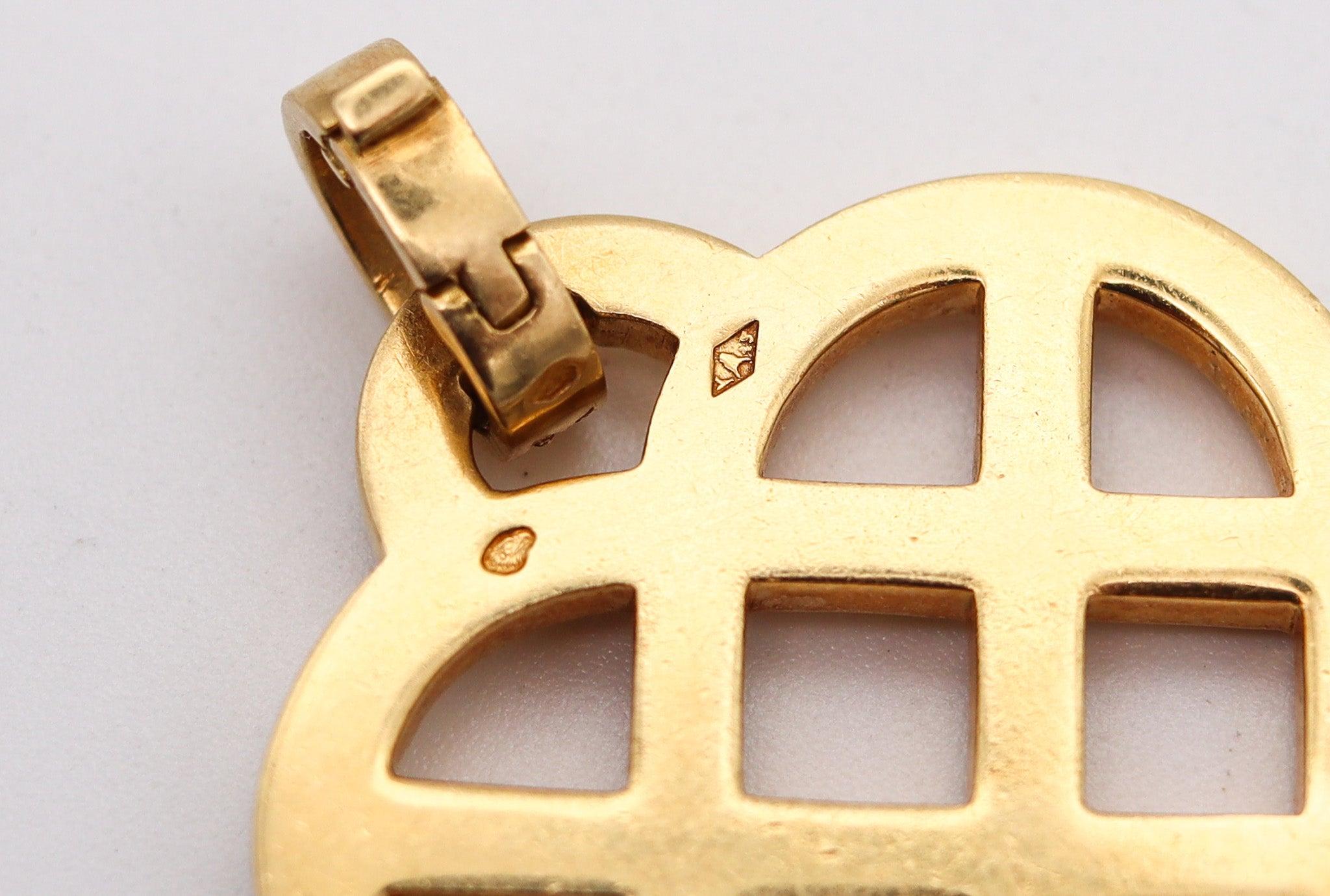 Women's O. J. PERRIN Paris Geometric Heart Pendant in 18Kt Gold With 2.52 Ctw Diamonds For Sale